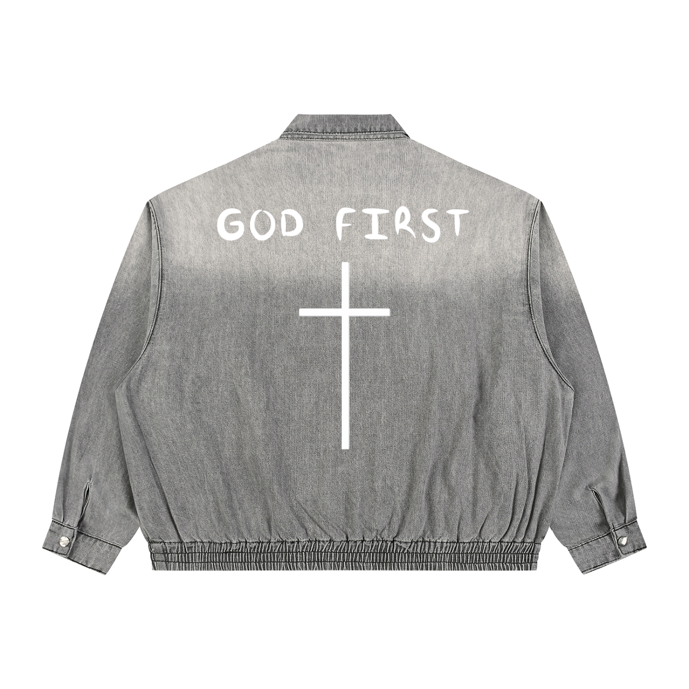 "GOD FIRST" Denim Jacket