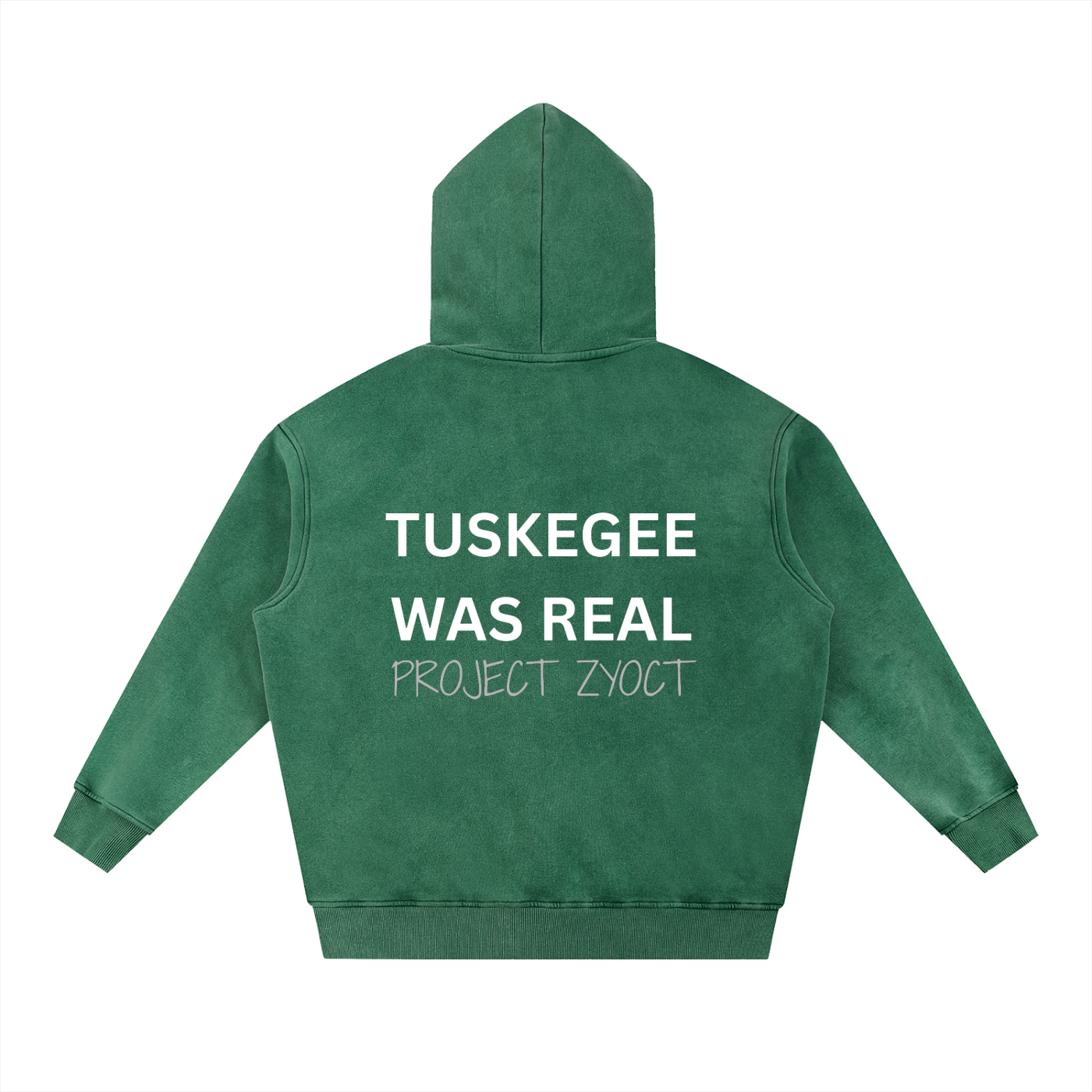 "Tuskegee Was Real" Snow Wash Oversize Hoodie