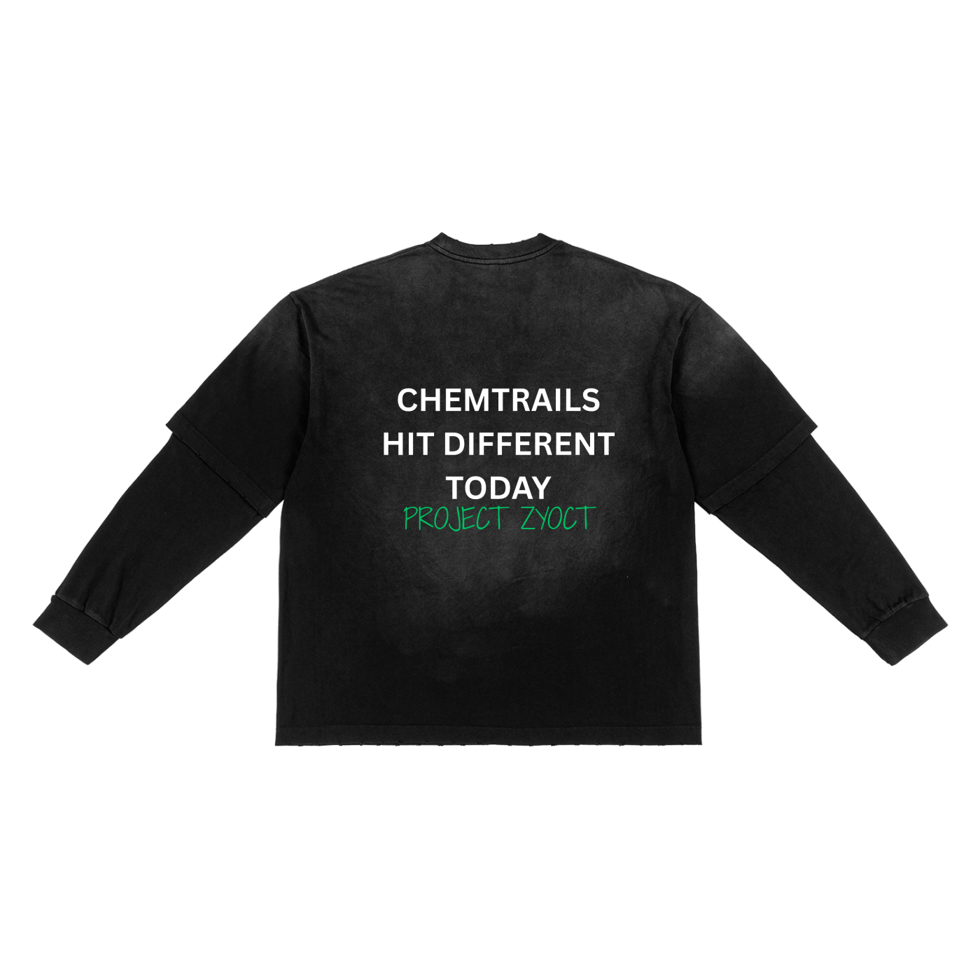"Chemtrails Hit Different Today" Sunfade Two-Piece Shirt
