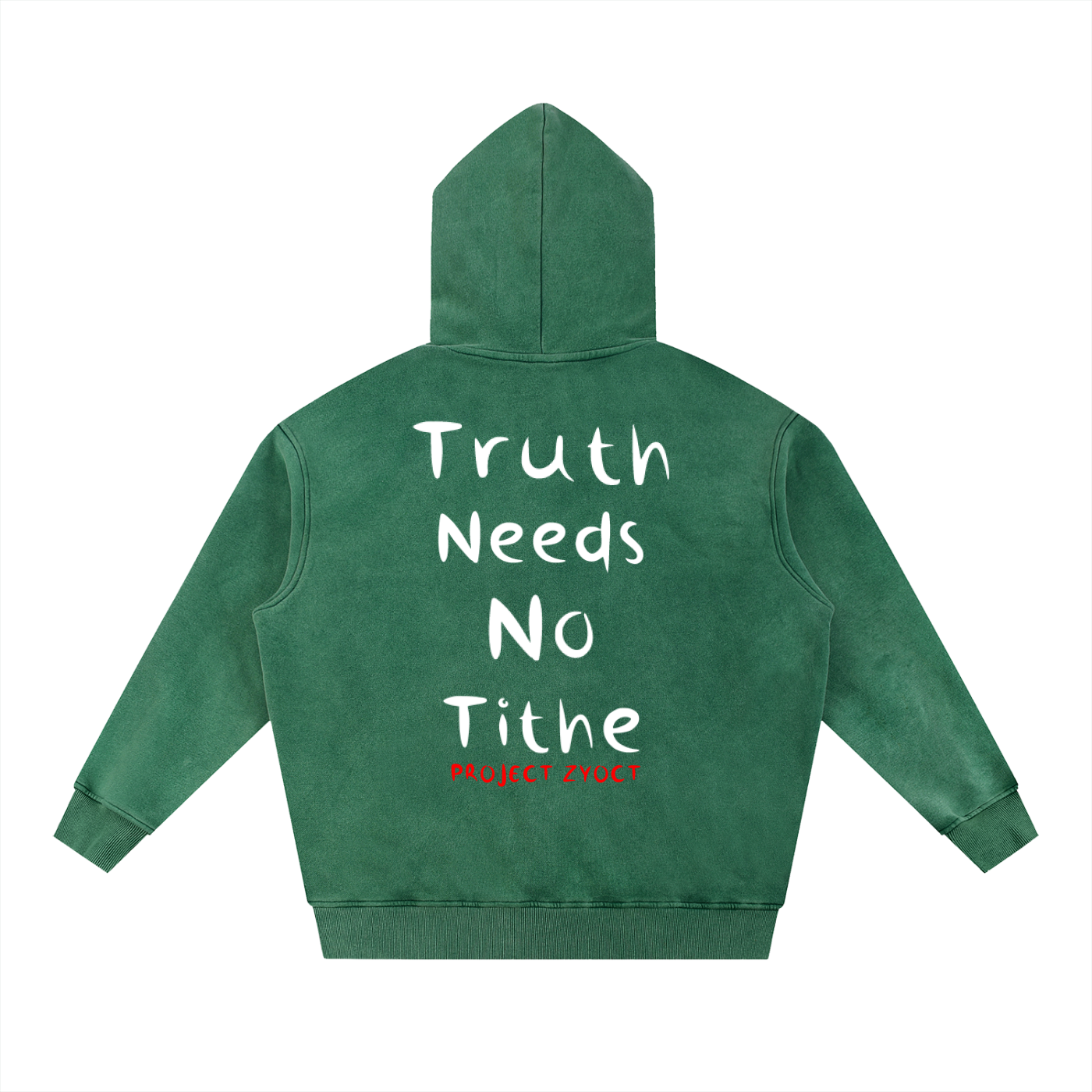 "Truth Needs No Tithe" Snow Wash Oversize Hoodie