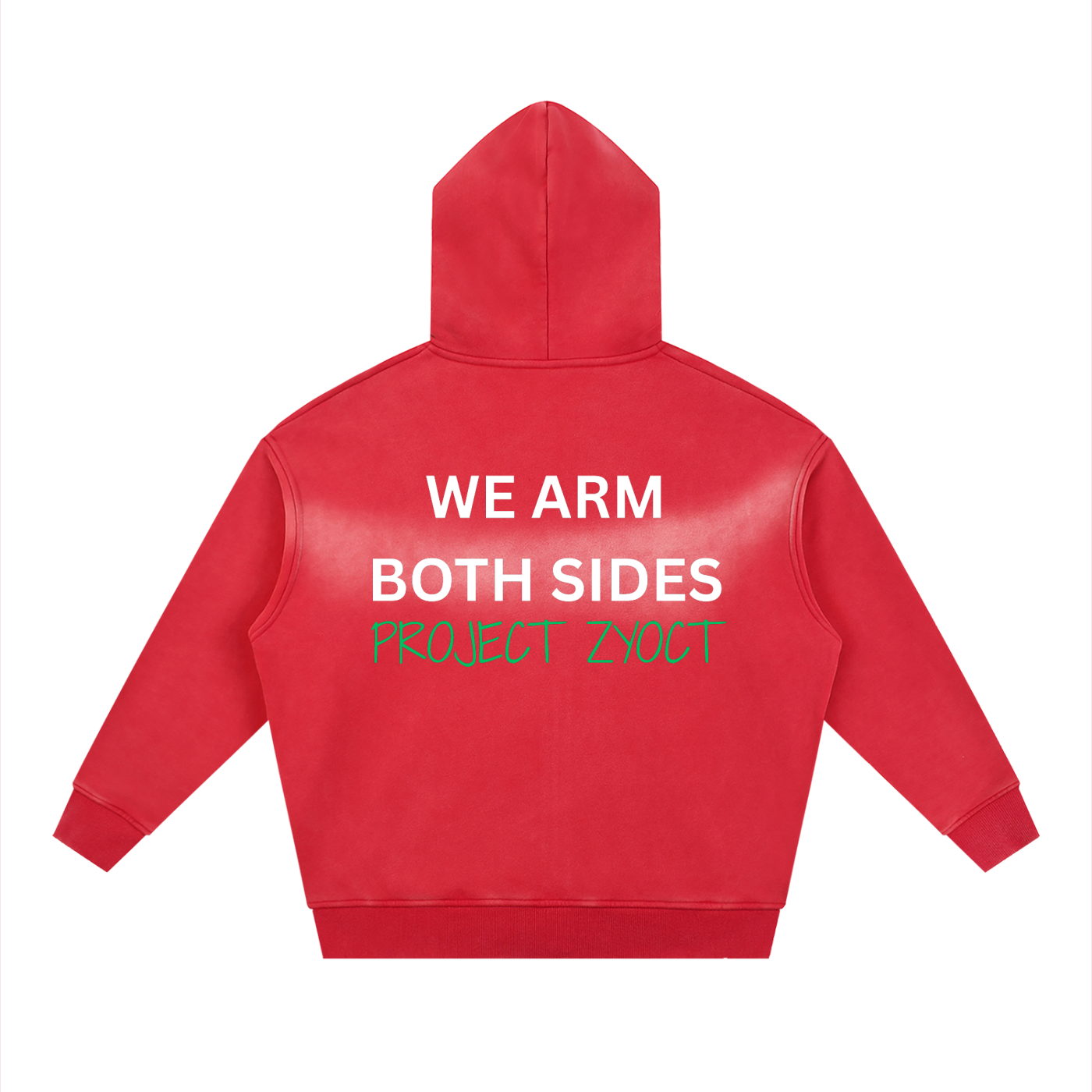 "We Arm Both Sides" faded Zipper Hoodie
