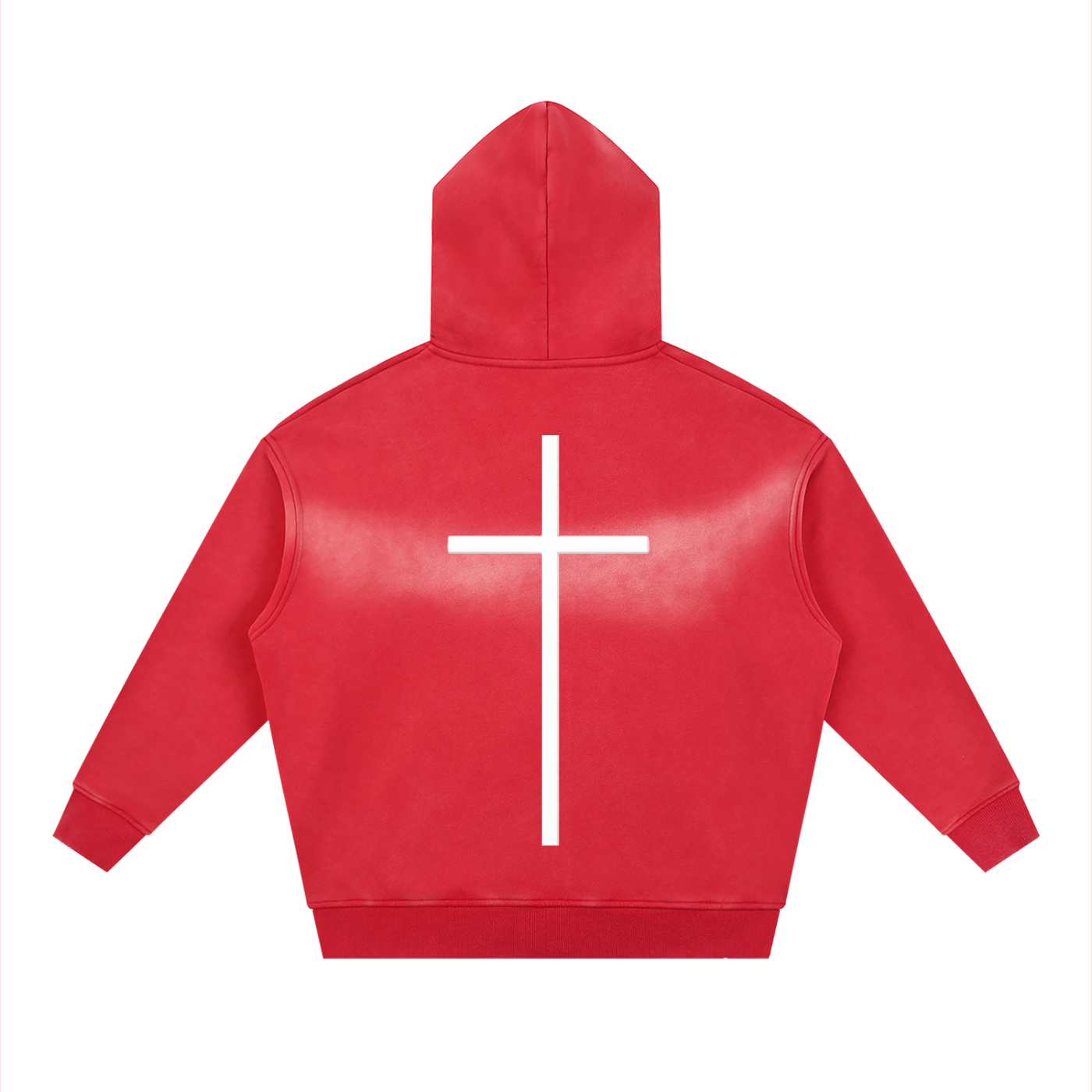 Simple Cross faded Zipper Hoodie