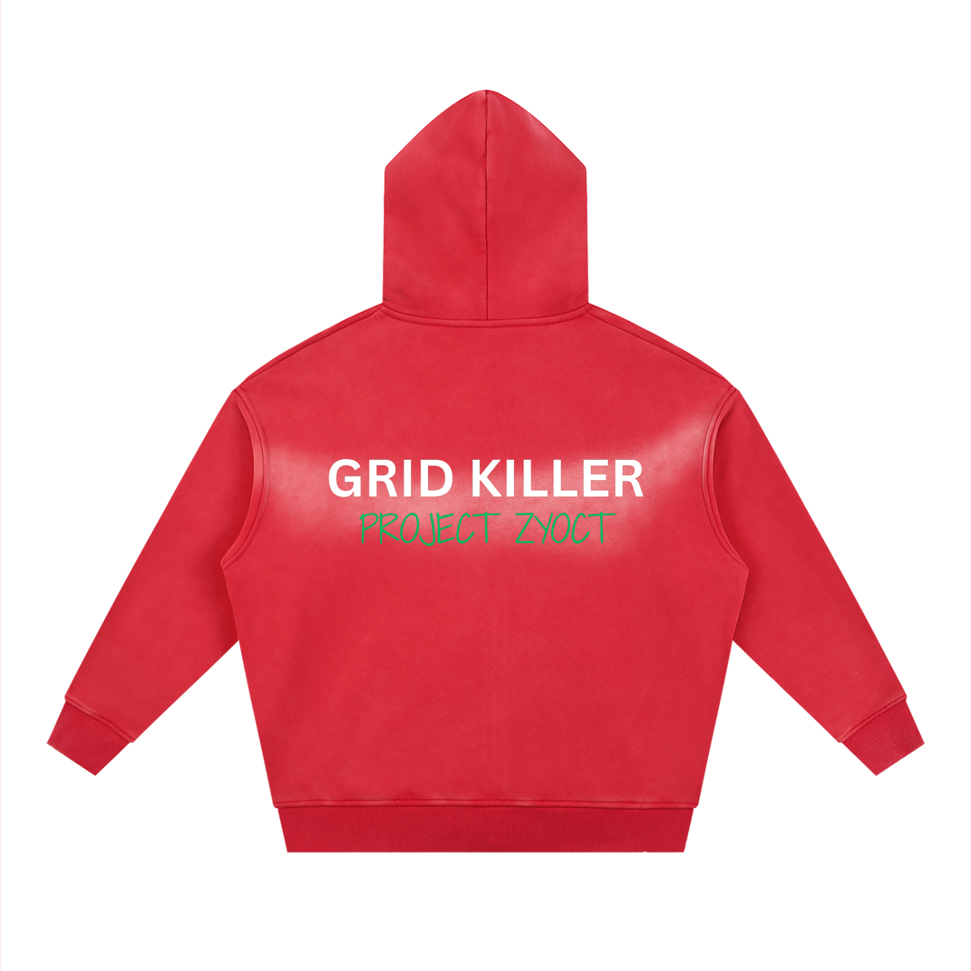 "Grid Killer" faded Zipper Hoodie