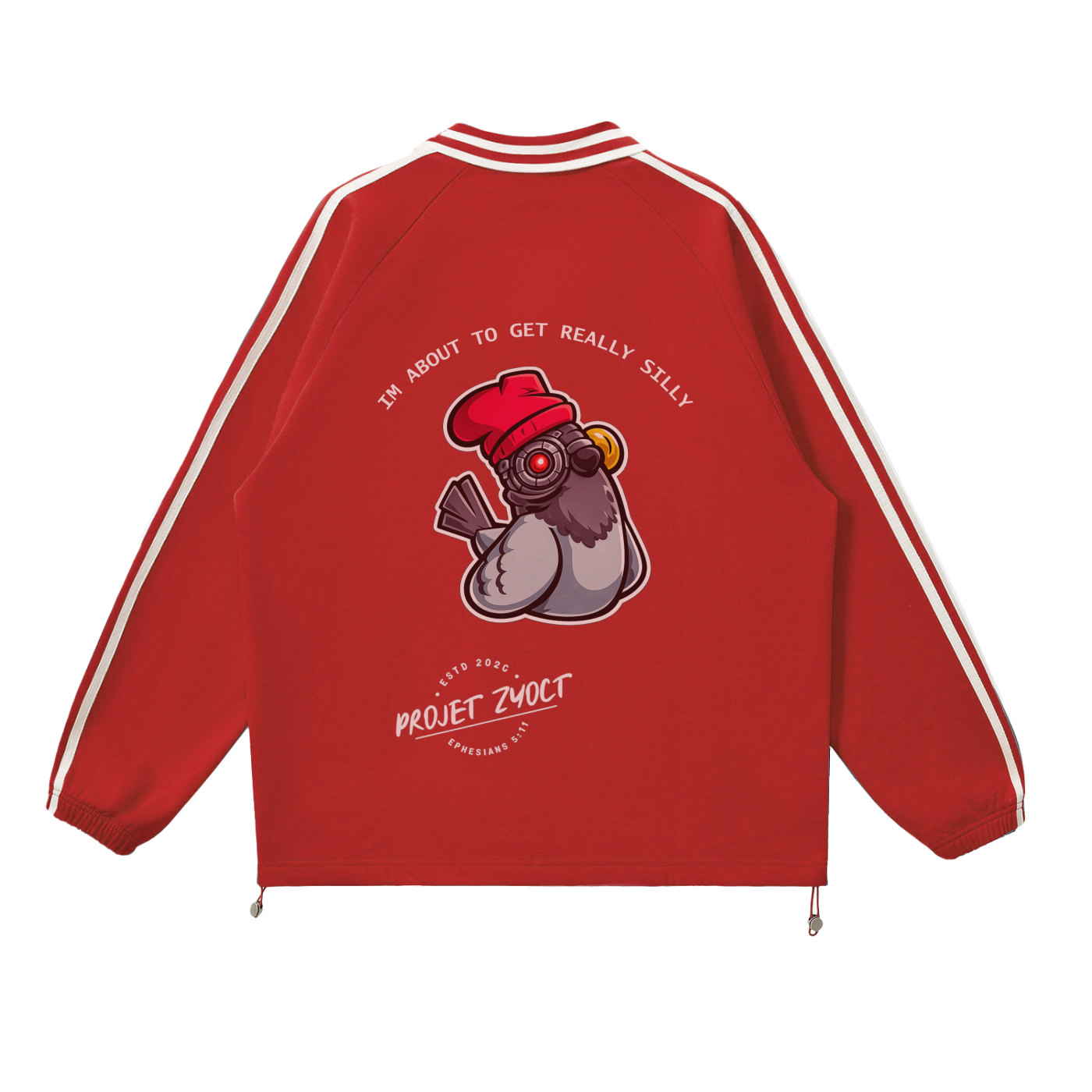"REALLY SILLY" Striped Collar Sweatshirt