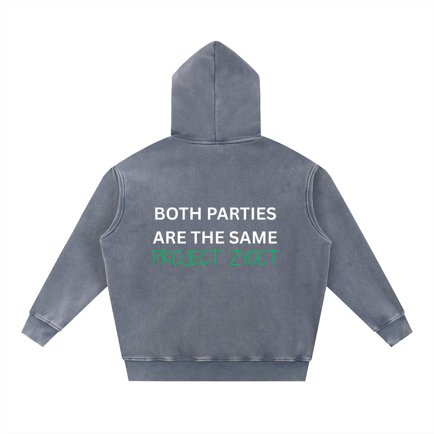 "Both Parties Are the Same" Snow Wash Oversize Hoodie