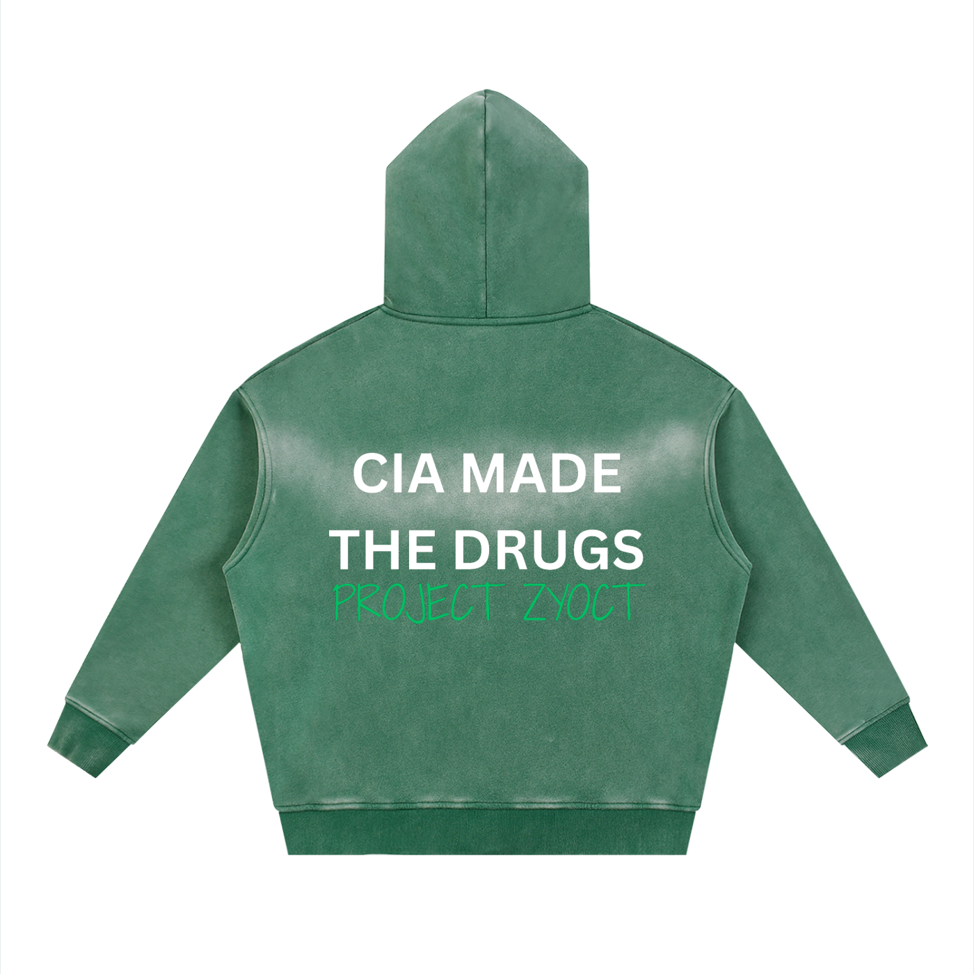 "CIA Made the Drugs" faded Zipper Hoodie