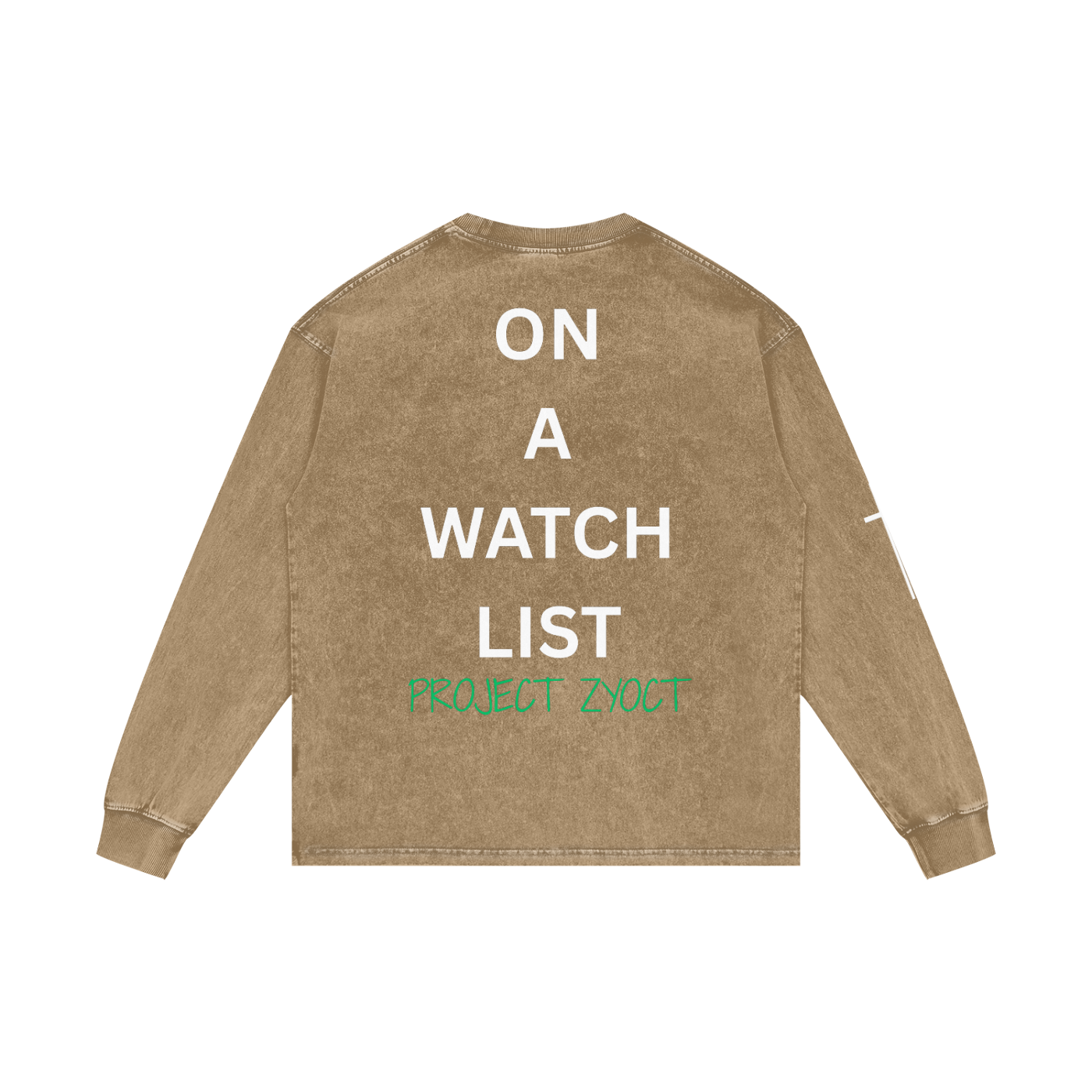"On a watch list" Acid Wash Long Sleeve