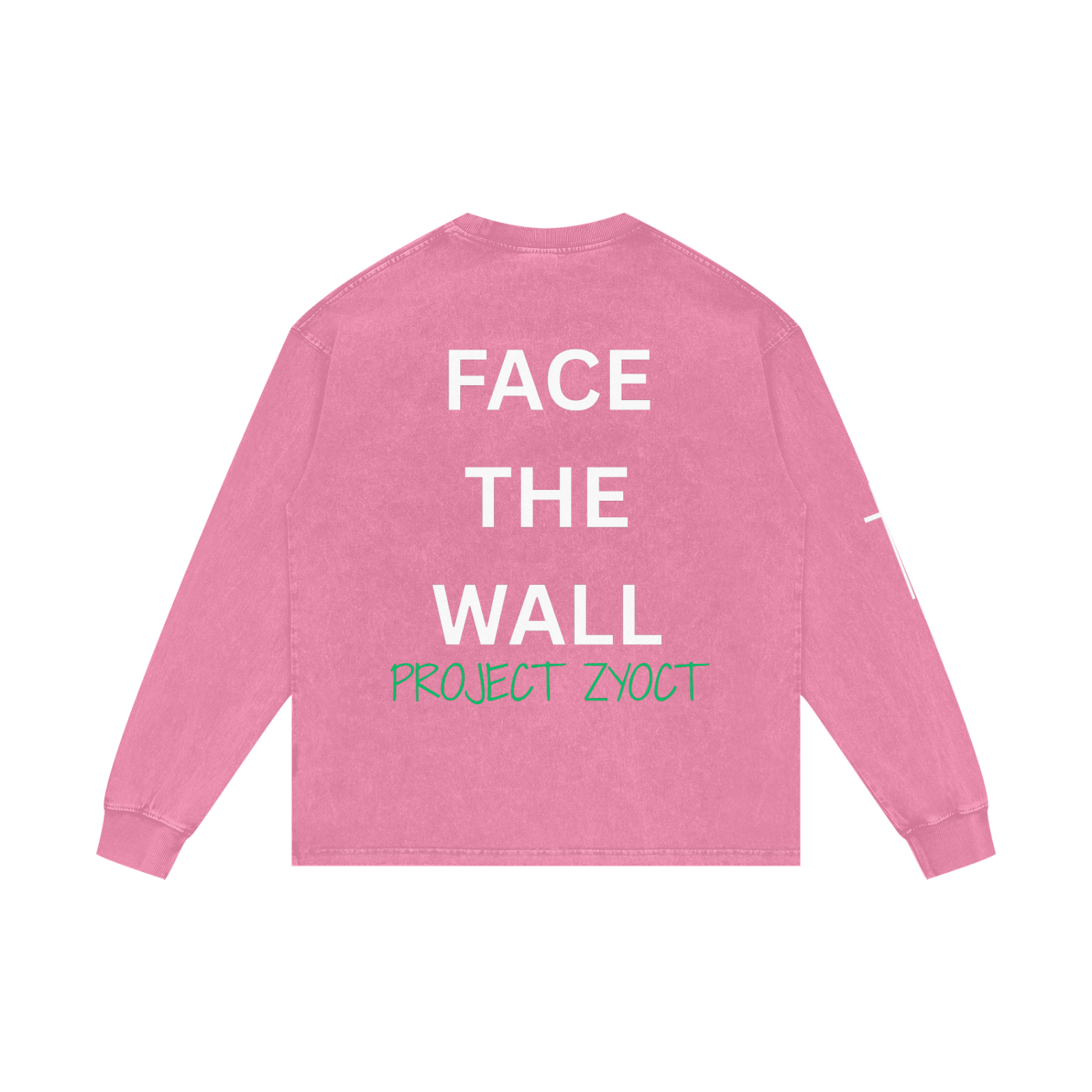 "Face the Wall" Acid Wash Long Sleeve