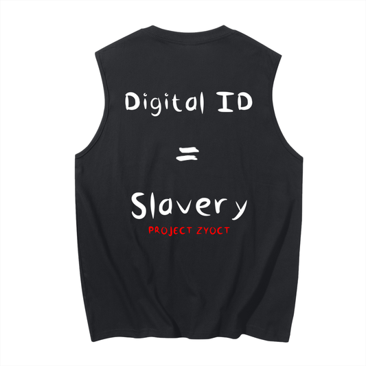 "Digital ID = Slavery" Cotton Tank Top