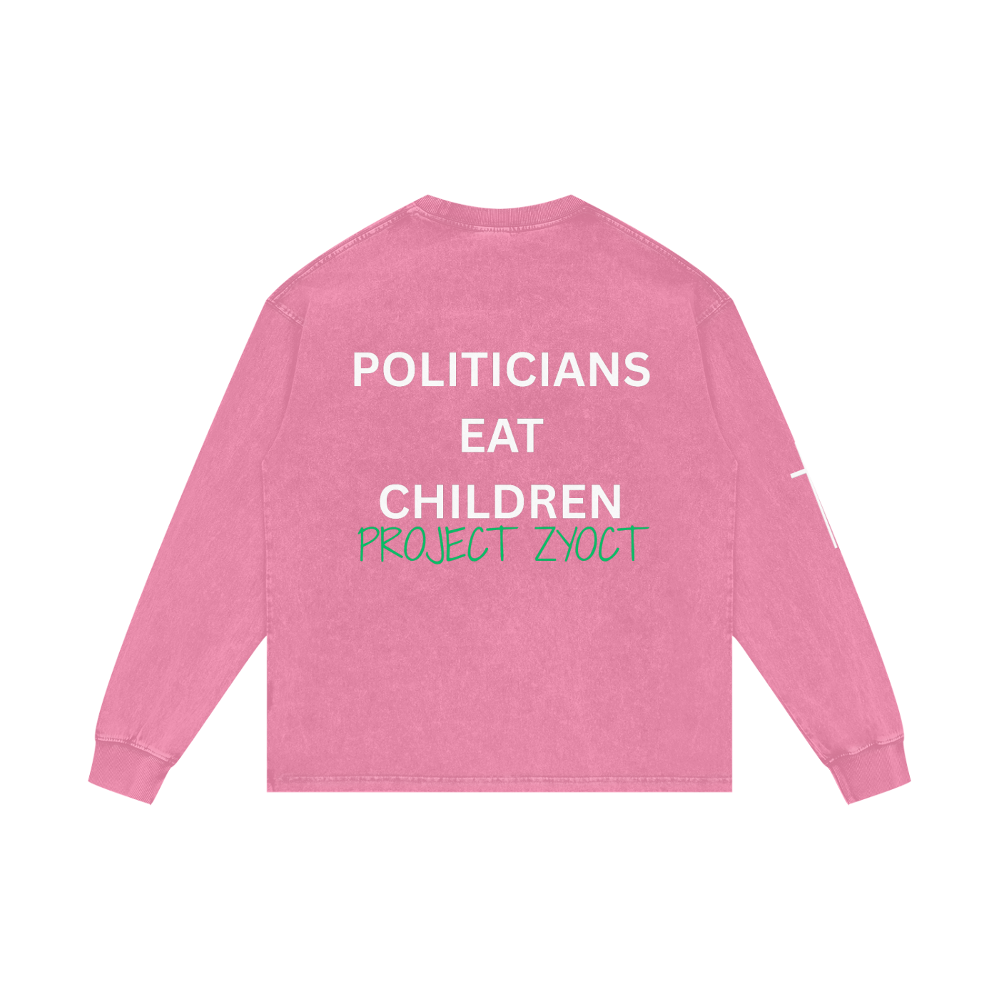 "Politicians Eat Children" Acid Wash Long Sleeve