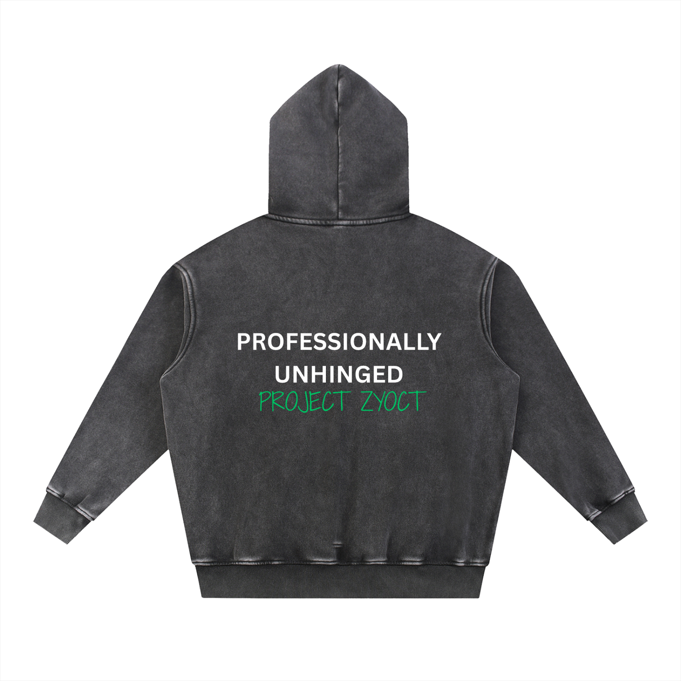 "Professionally Unhinged" Snow Wash Oversize Hoodie