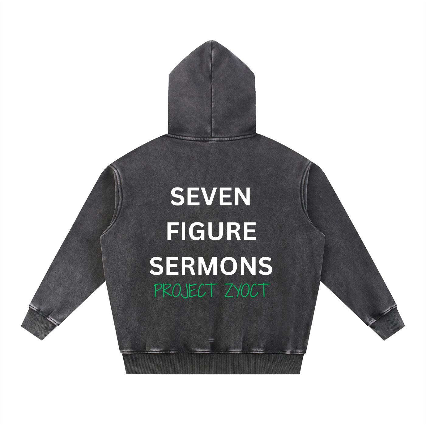 "Seven Figure Sermons" Snow Wash Oversize Hoodie