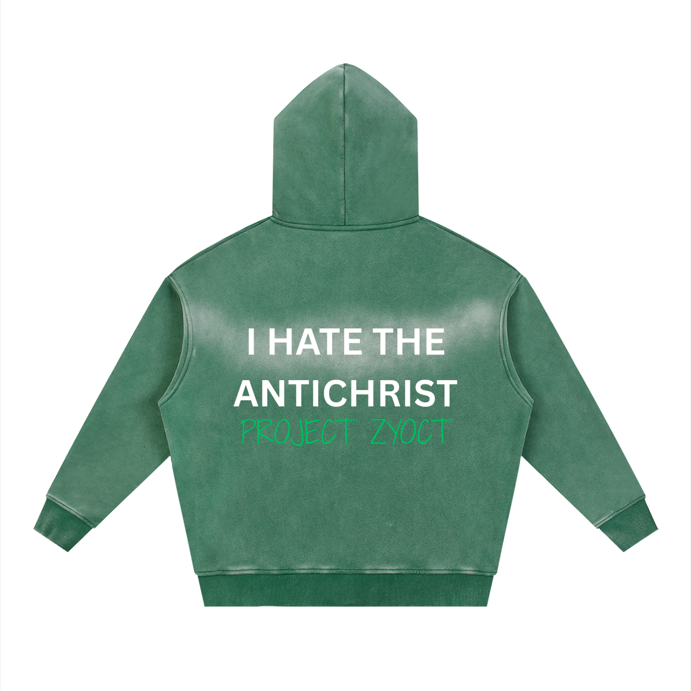 "I Hate the Antichrist" Faded Zipper Hoodie