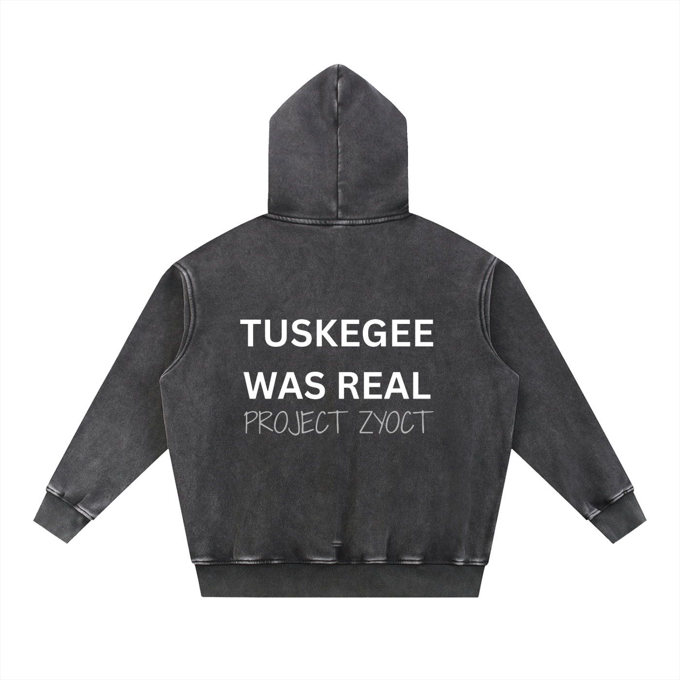 "Tuskegee Was Real" Snow Wash Oversize Hoodie