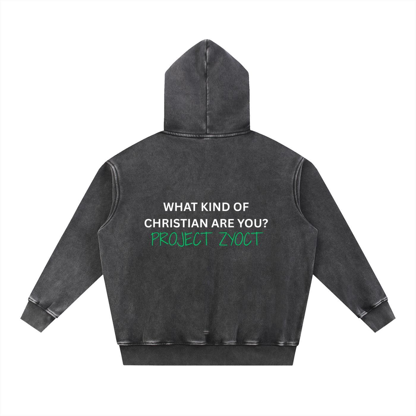"What Kind of Christian" Snow Wash Oversize Hoodie