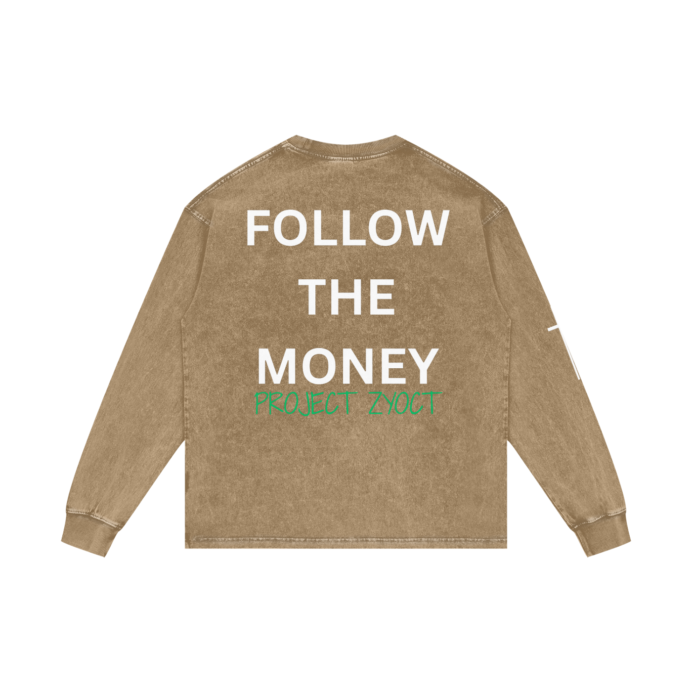 "Follow the Money" Acid Wash Long Sleeve