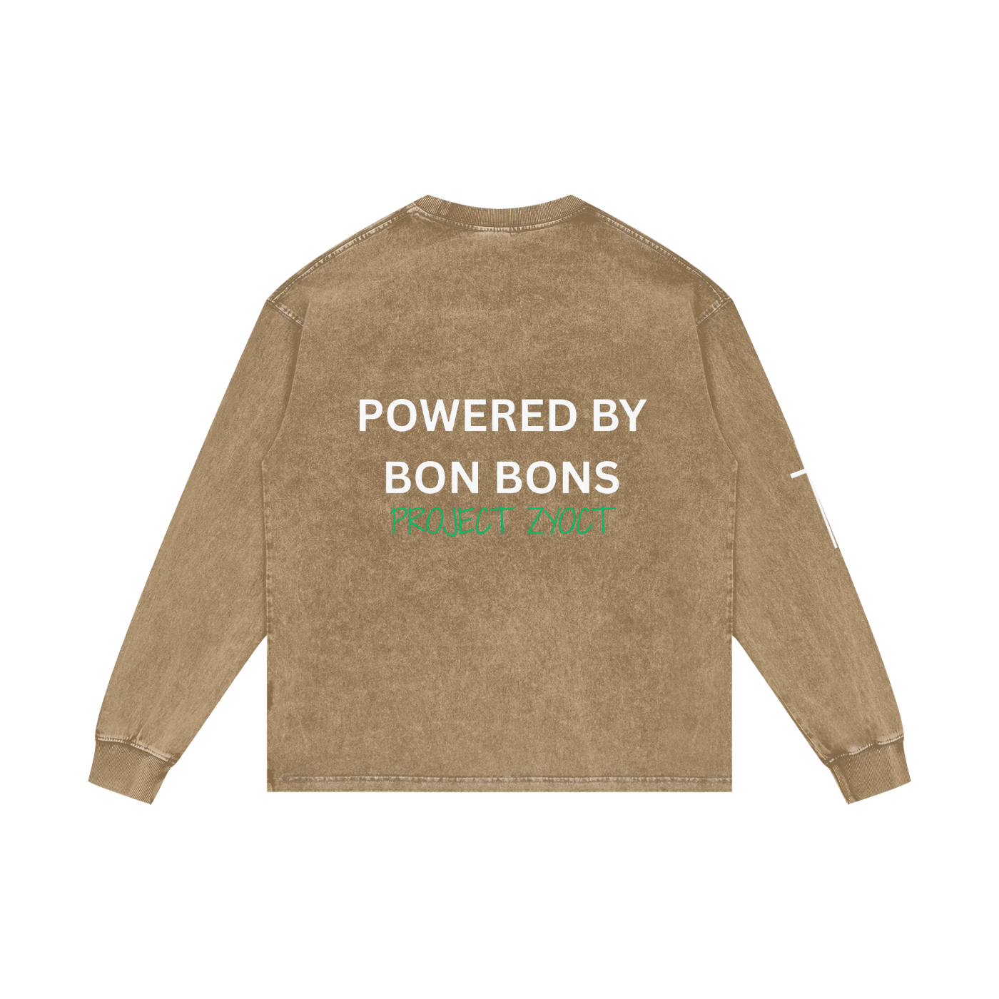 "Powered by Bon Bons" Acid Wash Long Sleeve