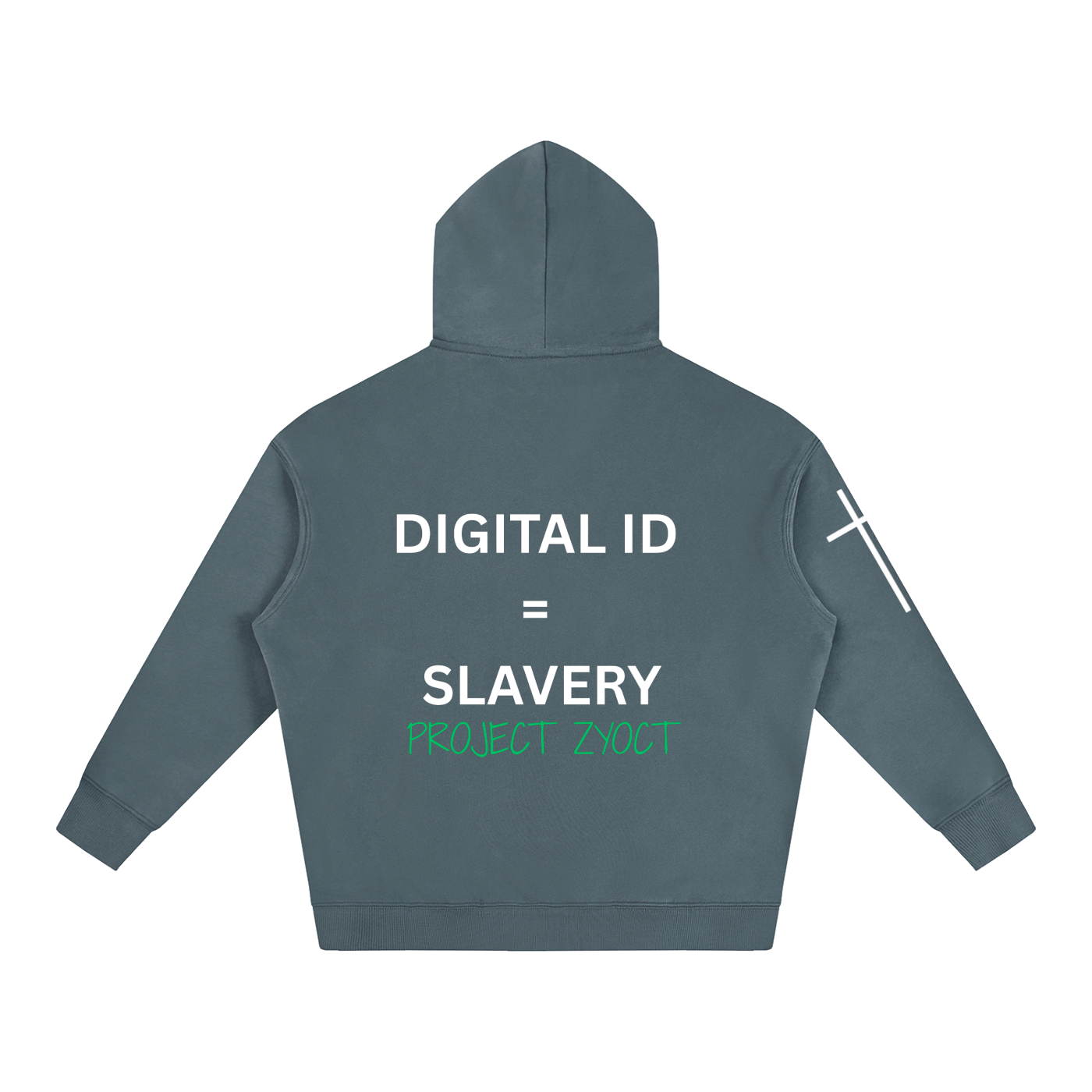 "Digital ID = Slavery" Oversize Hoodie