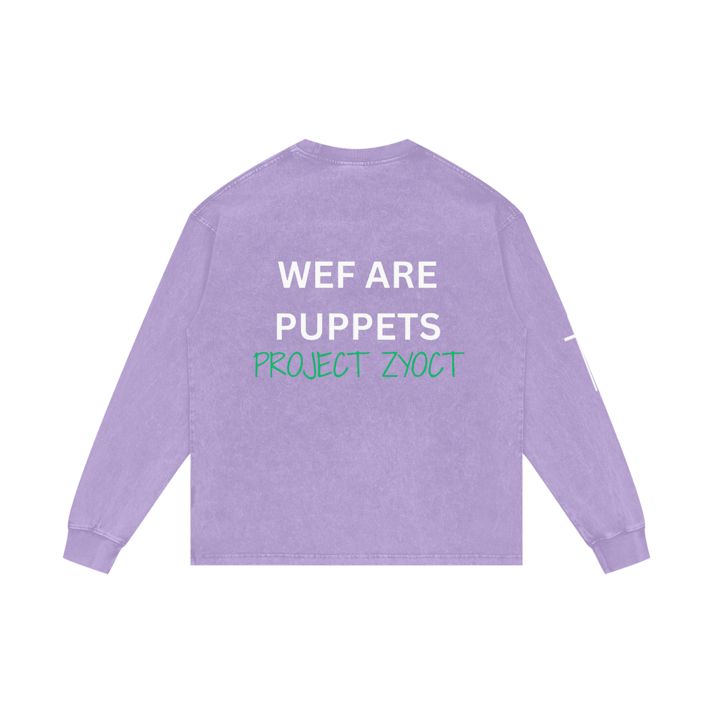 "WEF Are Puppets" Acid Wash Long Sleeve