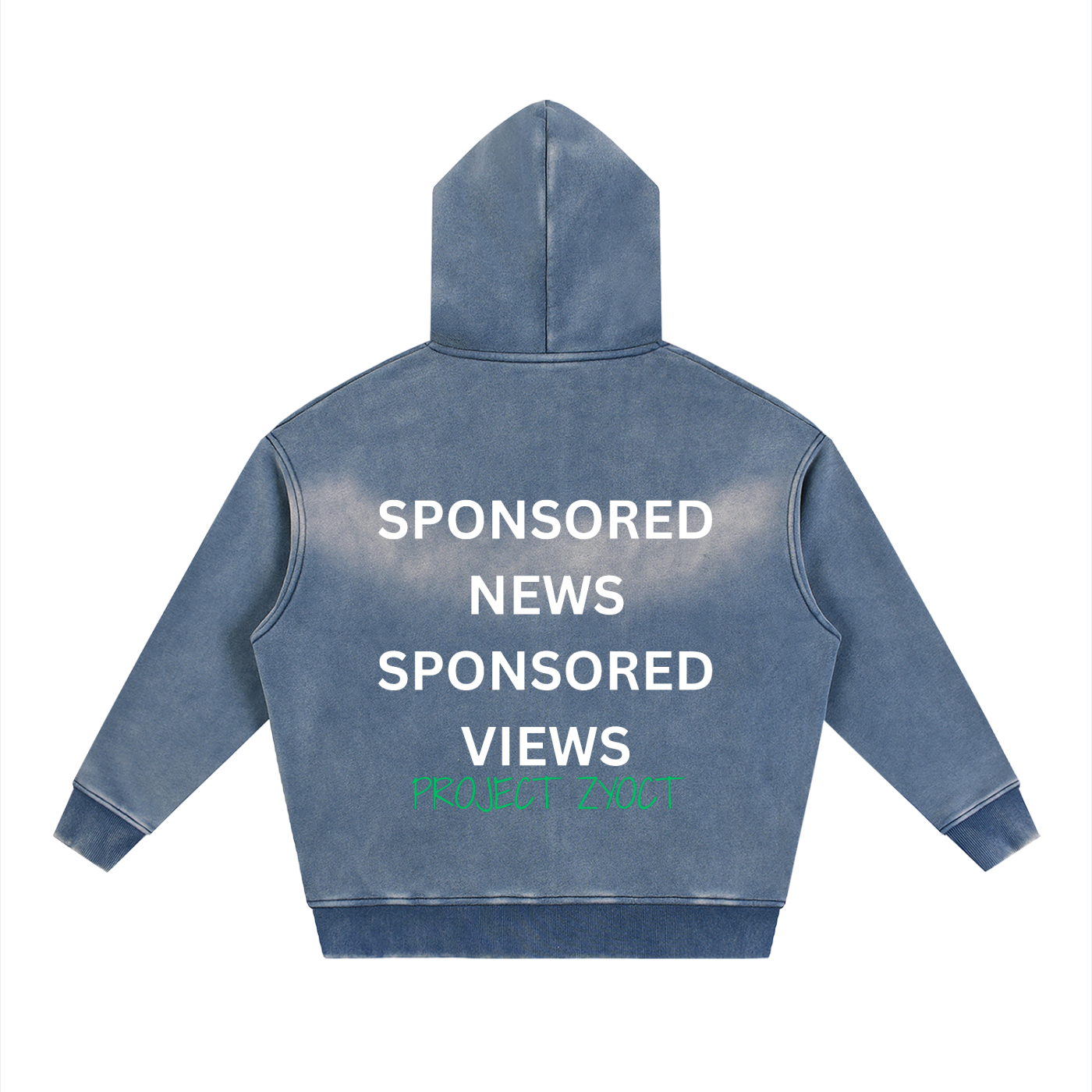 "Sponsored News Sponsored Views" faded Zipper Hoodie