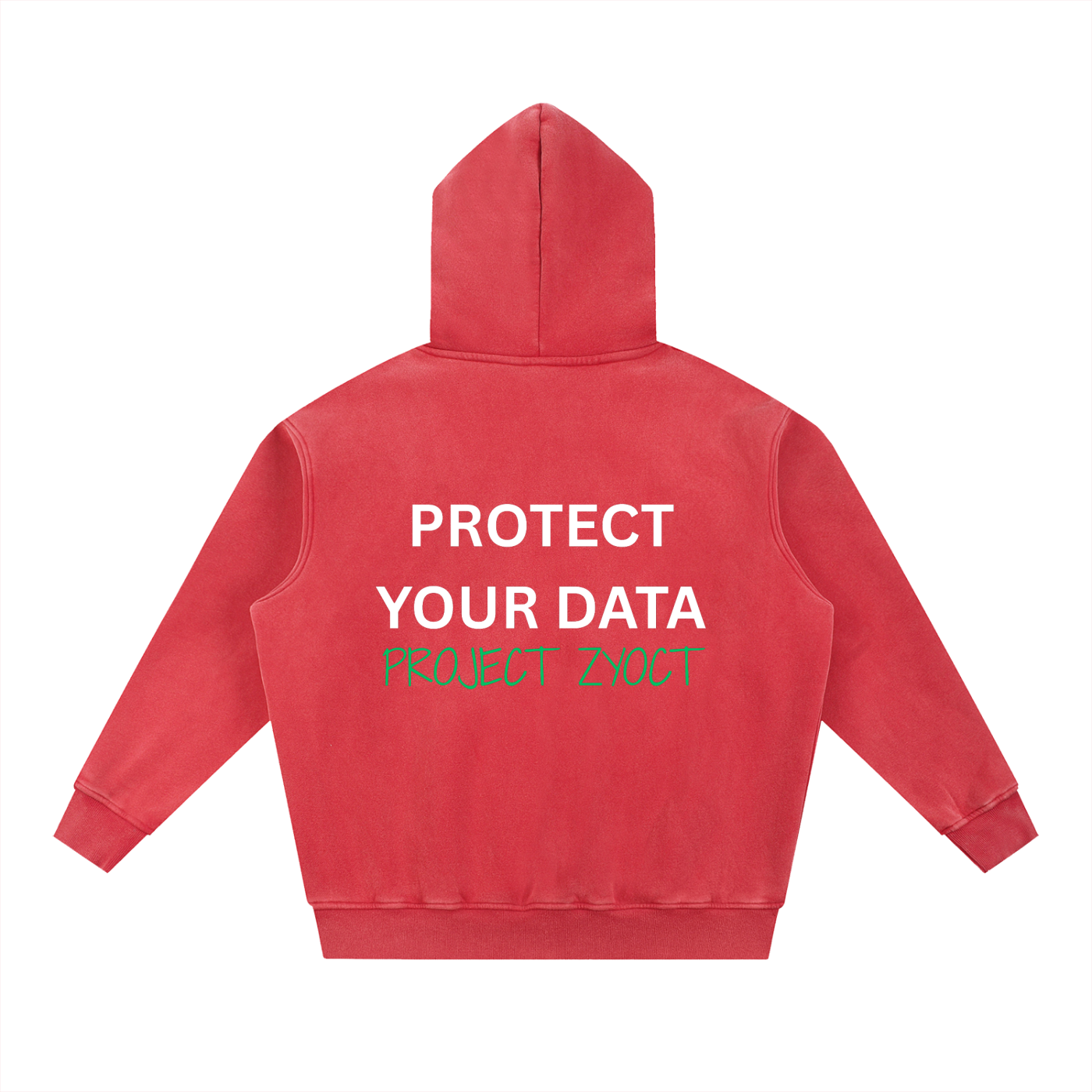 "Protect Your Data" Snow Wash Oversize Hoodie