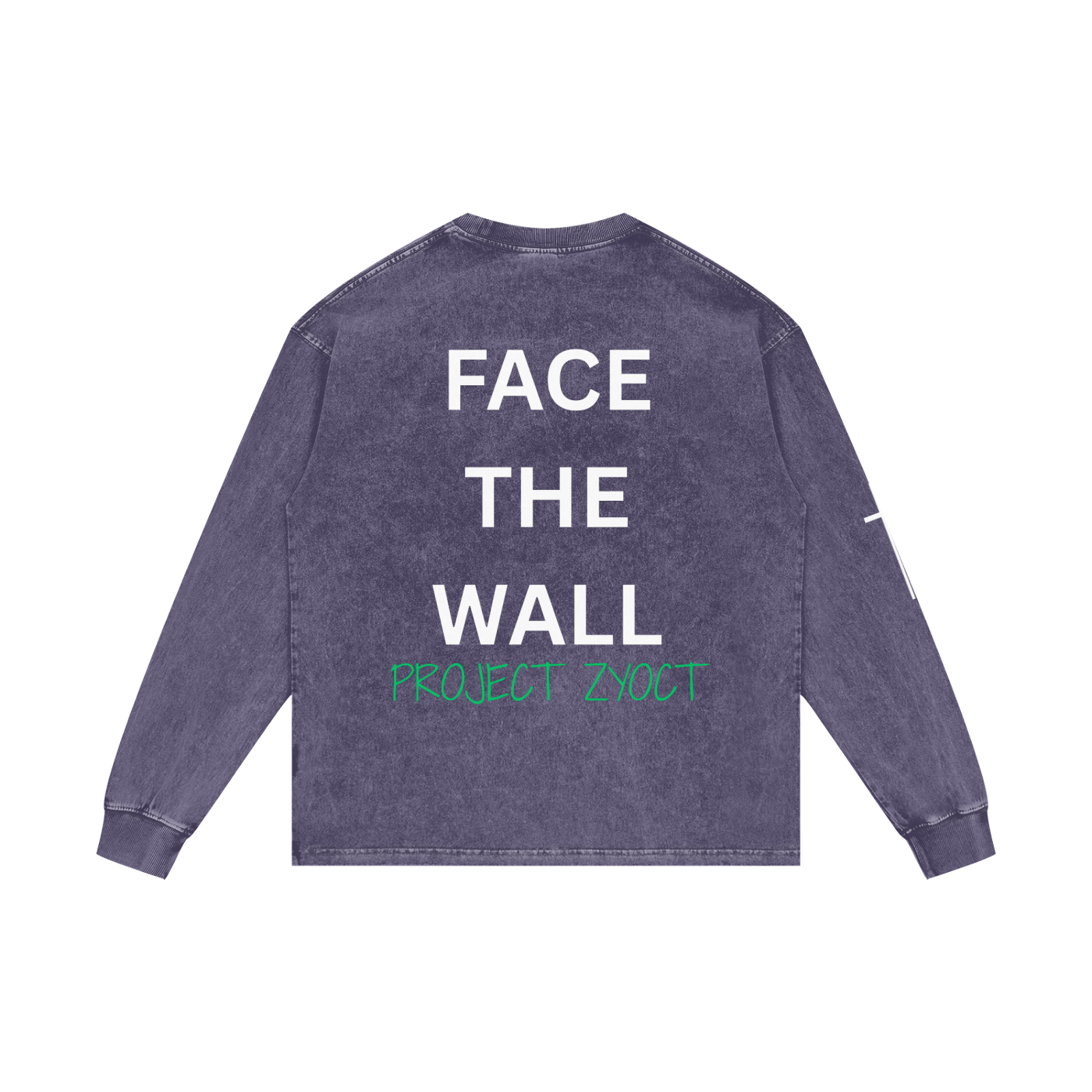 "Face the Wall" Acid Wash Long Sleeve
