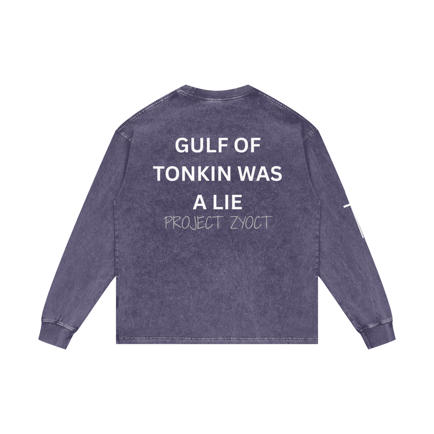 "Gulf of Tonkin Was a Lie" Acid Wash Long Sleeve