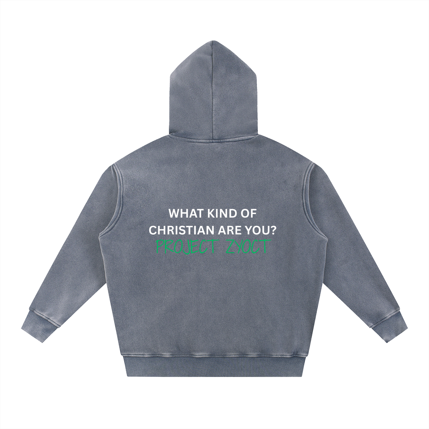 "What Kind of Christian" Snow Wash Oversize Hoodie
