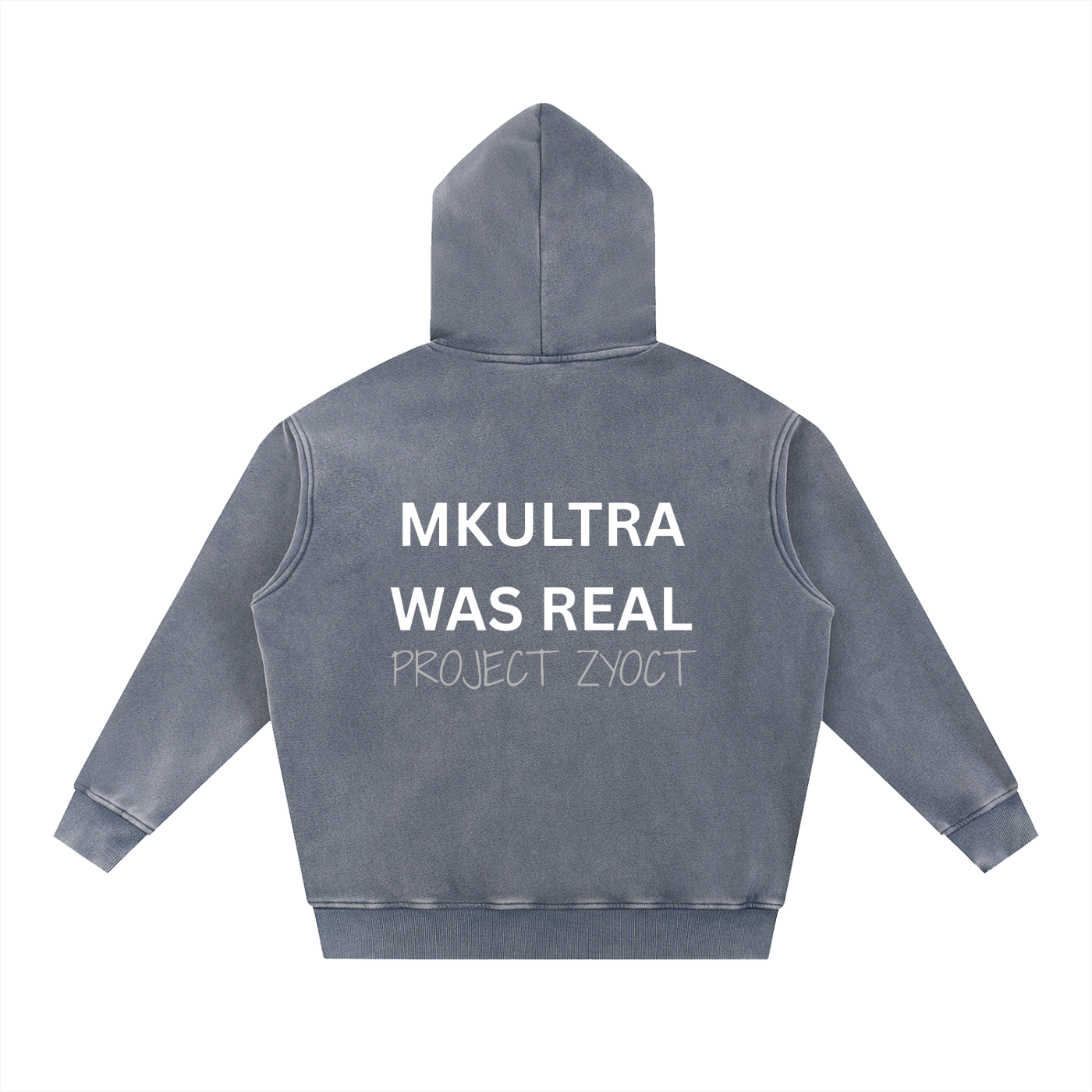 "MKUltra Was Real" Snow Wash Oversize Hoodie