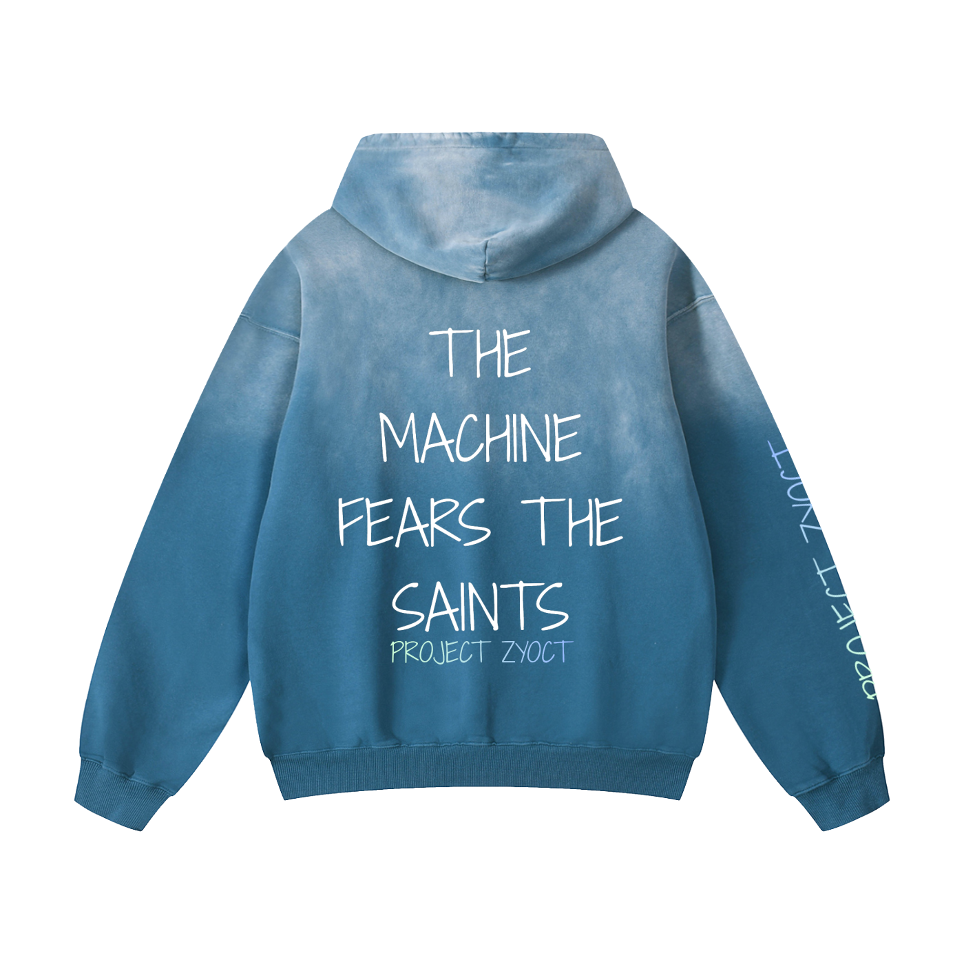 "THE MACHINE FEARS THE SAINTS" Heavyweight Sunfade Oversized Hoodie