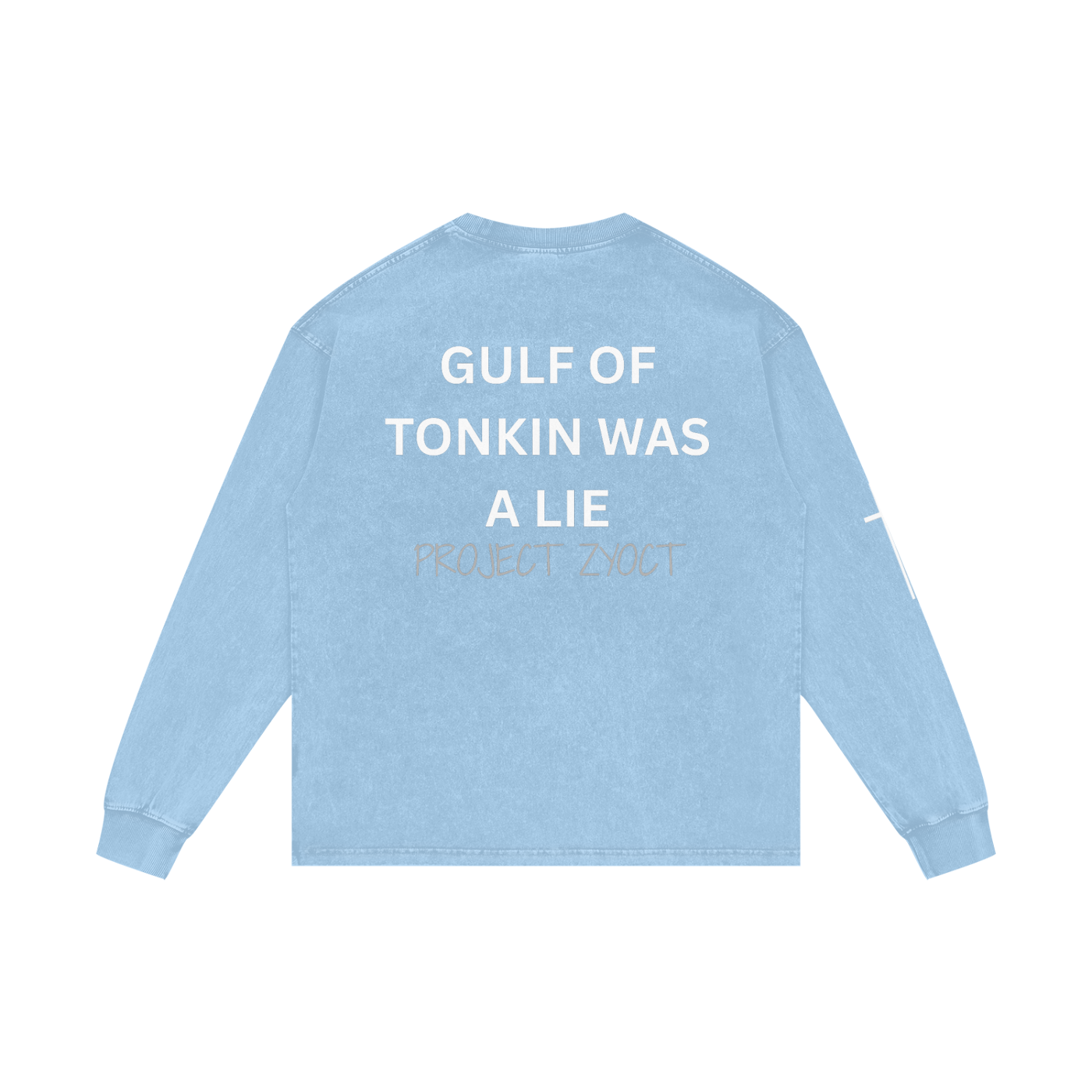 "Gulf of Tonkin Was a Lie" Acid Wash Long Sleeve