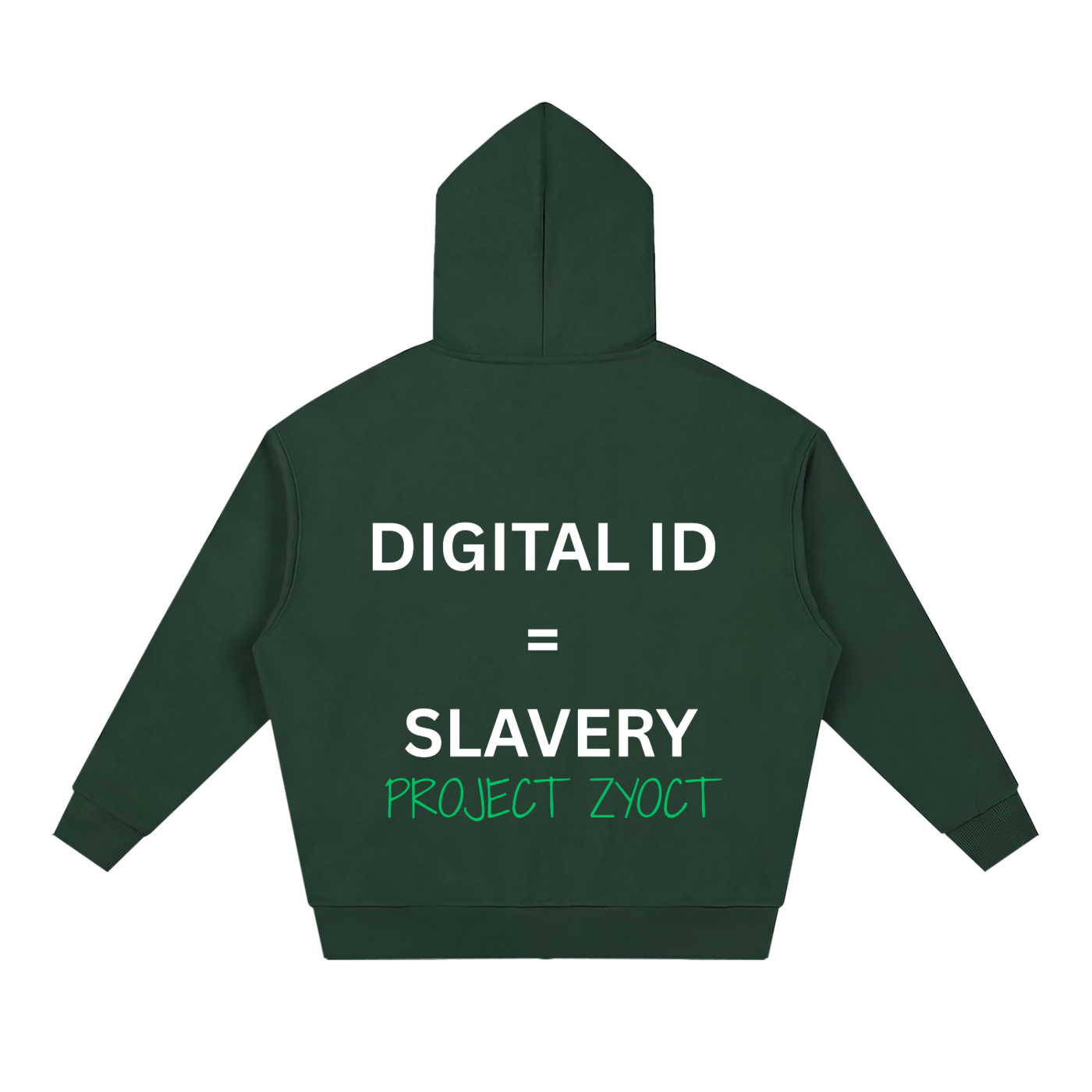 "Digital ID = Slavery" Full Zip Hoodie