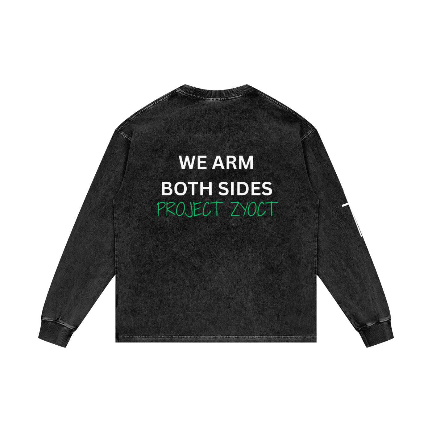 "We Arm Both Sides" Acid Wash Long Sleeve