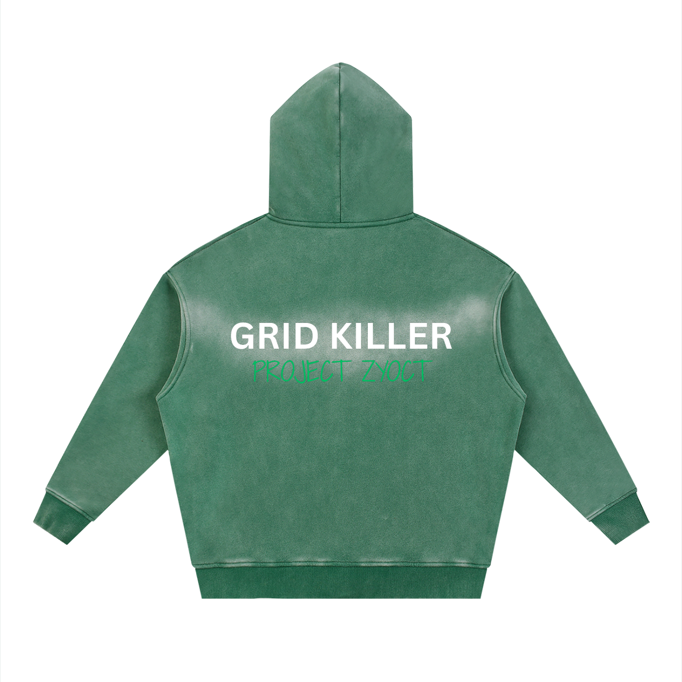 "Grid Killer" faded Zipper Hoodie
