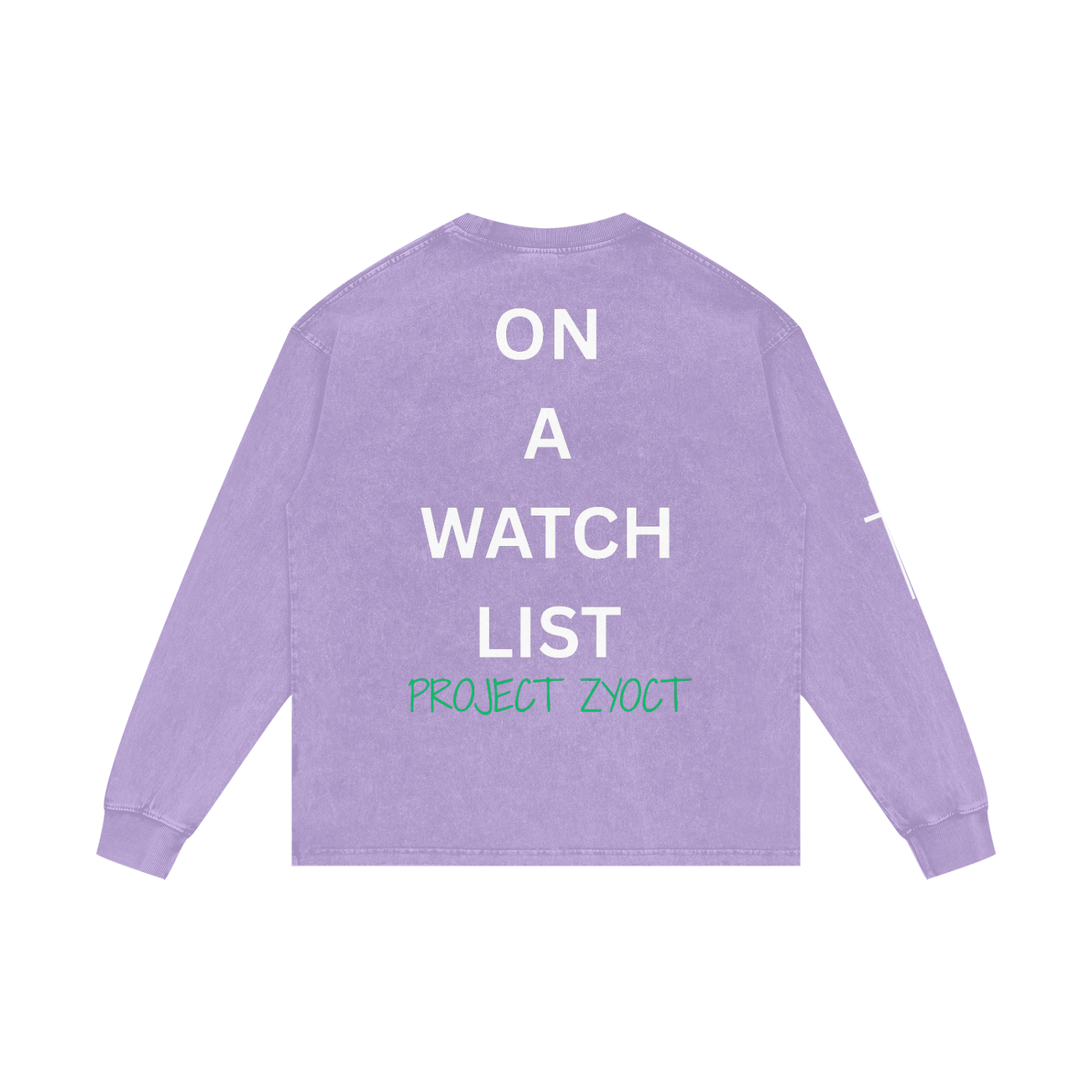 "On a watch list" Acid Wash Long Sleeve