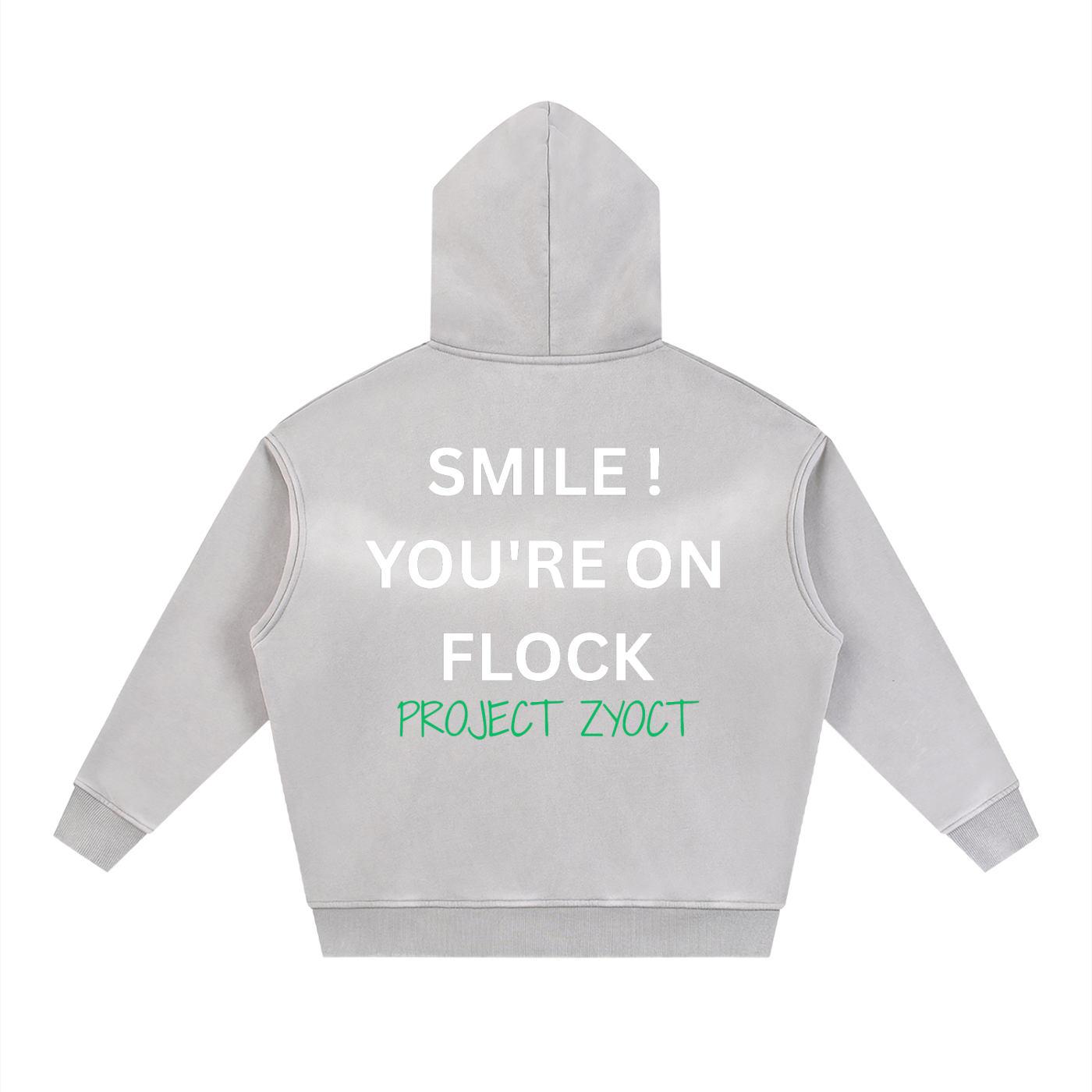 "Smile You're On Flock" faded Zipper Hoodie
