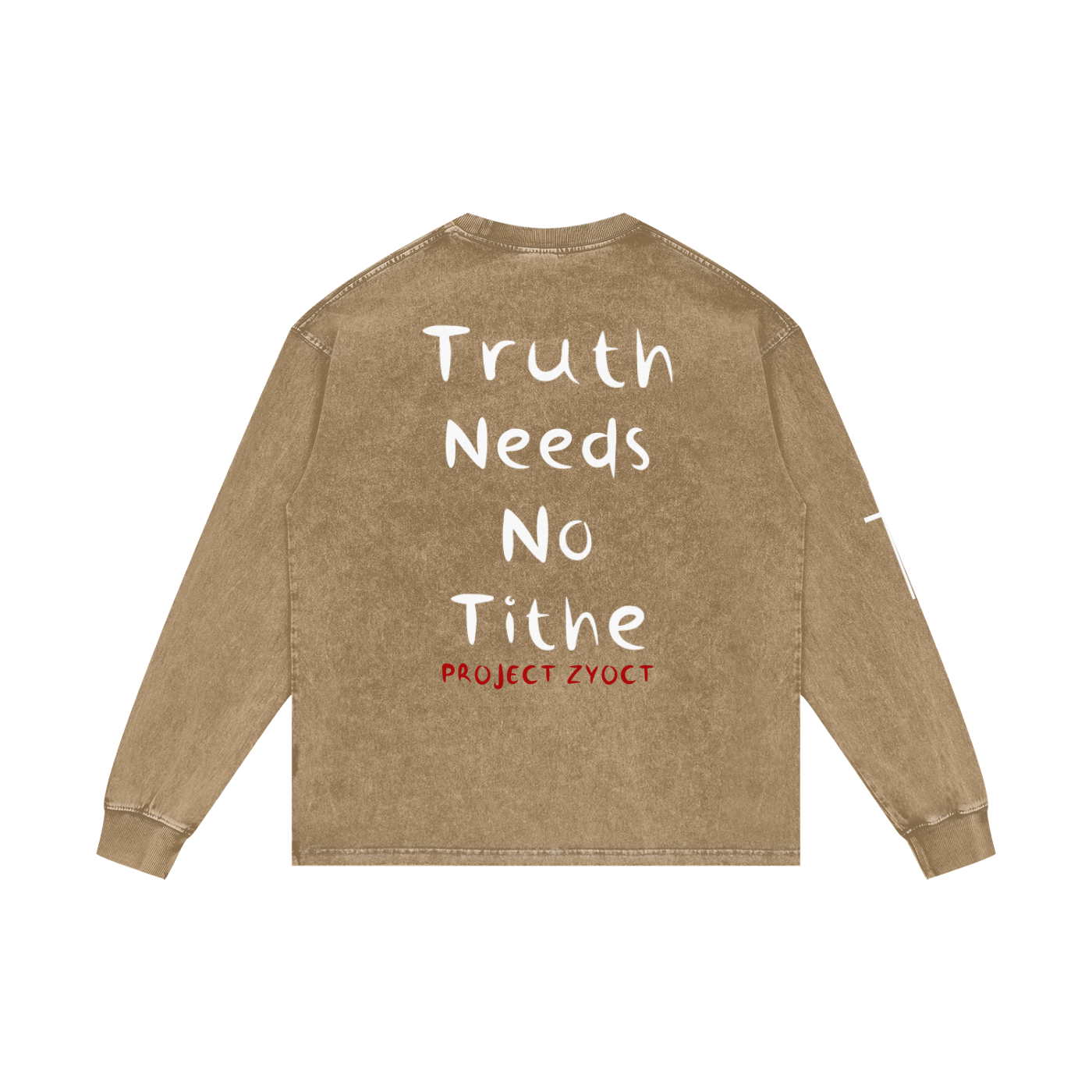 "Truth Needs No Tithe" Acid Wash Long Sleeve