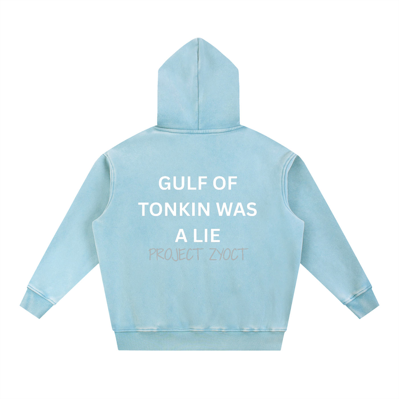 "Gulf of Tonkin Was a Lie" Snow Wash Oversize Hoodie