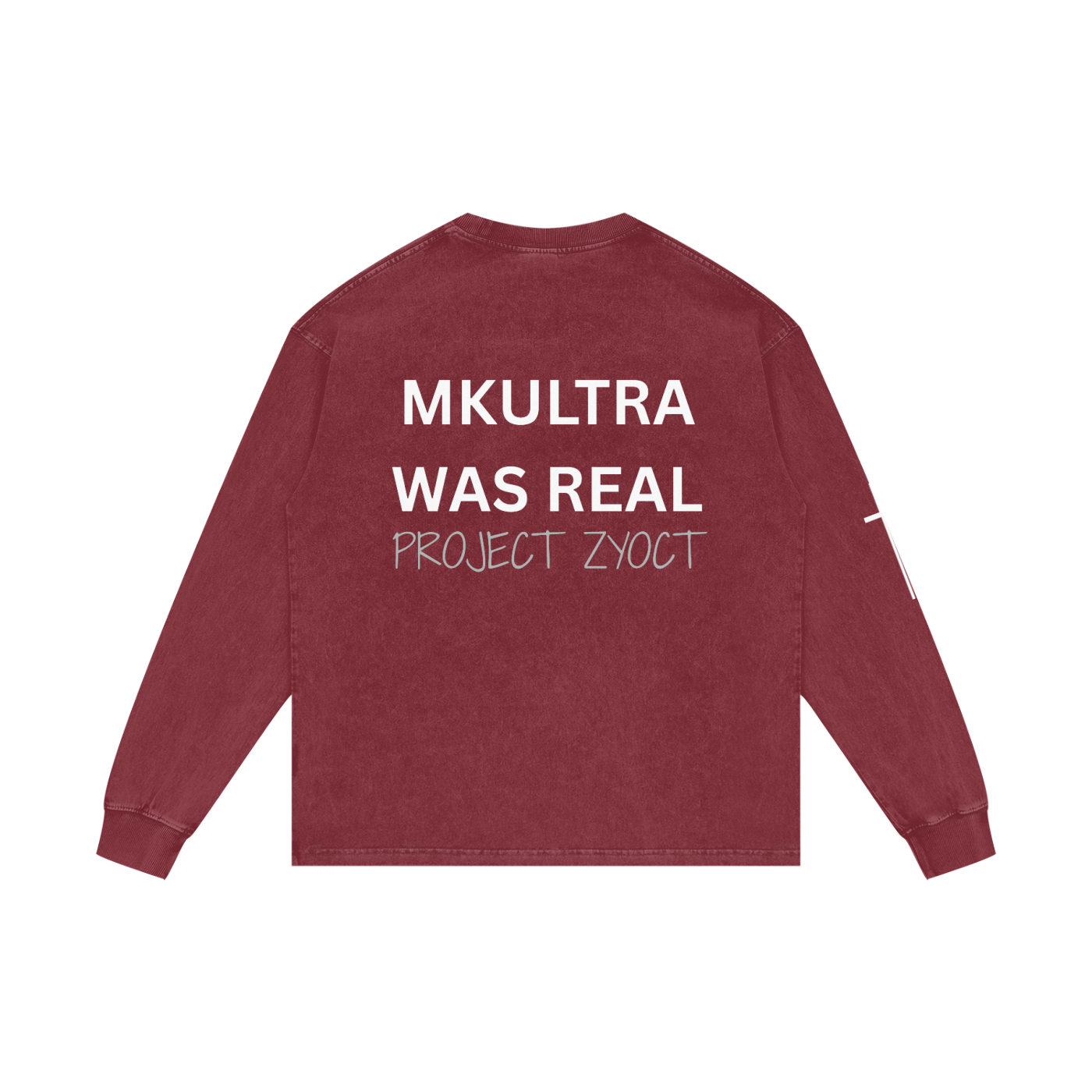 "MKUltra Was Real" Acid Wash Long Sleeve