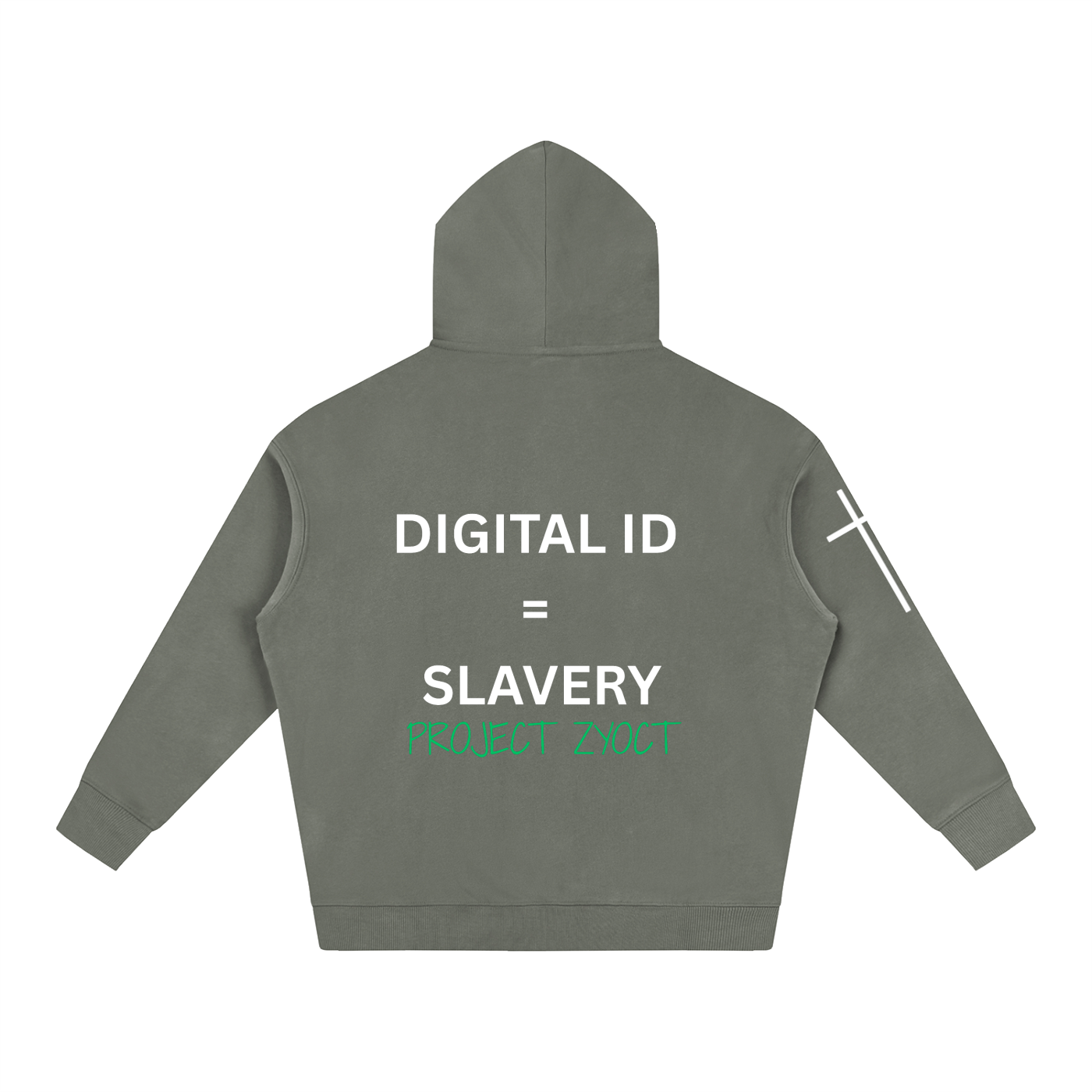 "Digital ID = Slavery" Oversize Hoodie