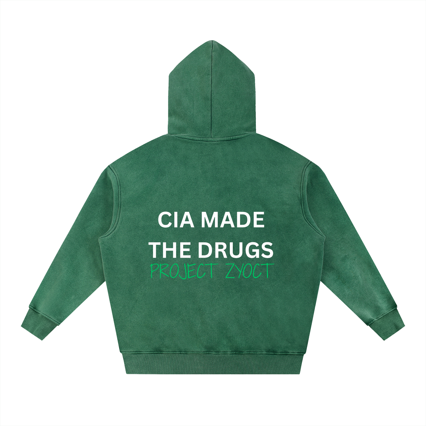 "CIA Made the Drugs" Snow Wash Oversize Hoodie