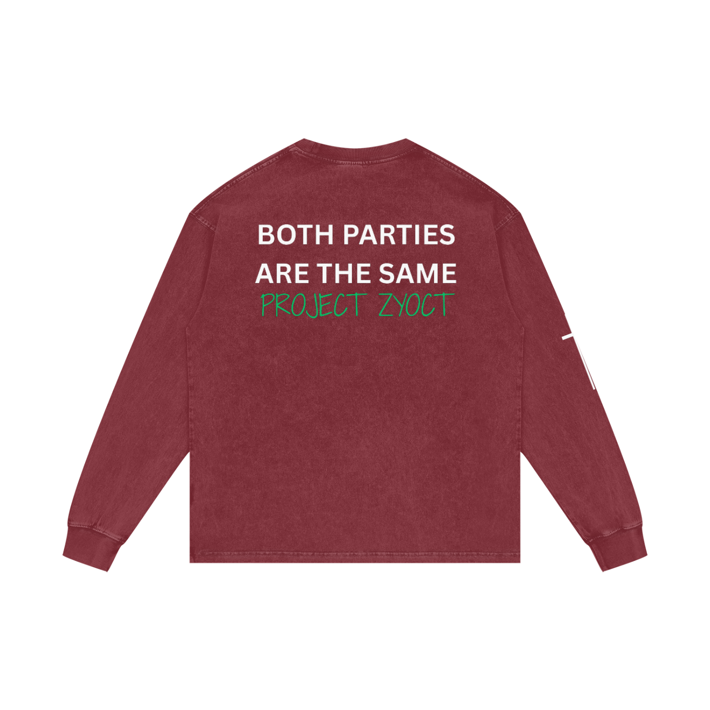 "Both Parties Are the Same" Acid Wash Long Sleeve
