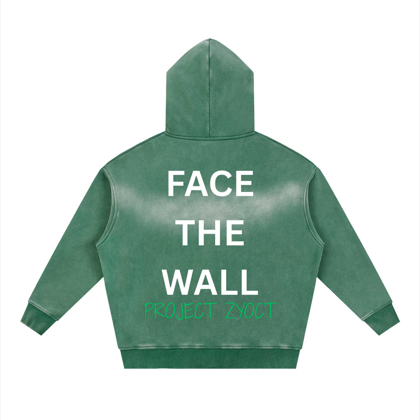 "Face the Wall" Faded Zipper Hoodie