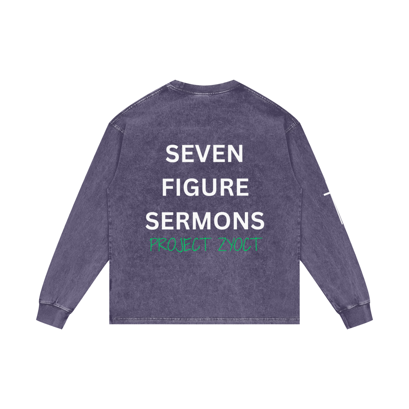 "Seven Figure Sermons" Acid Wash Long Sleeve