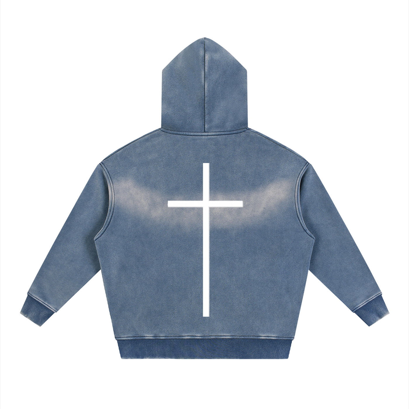 Simple Cross faded Zipper Hoodie