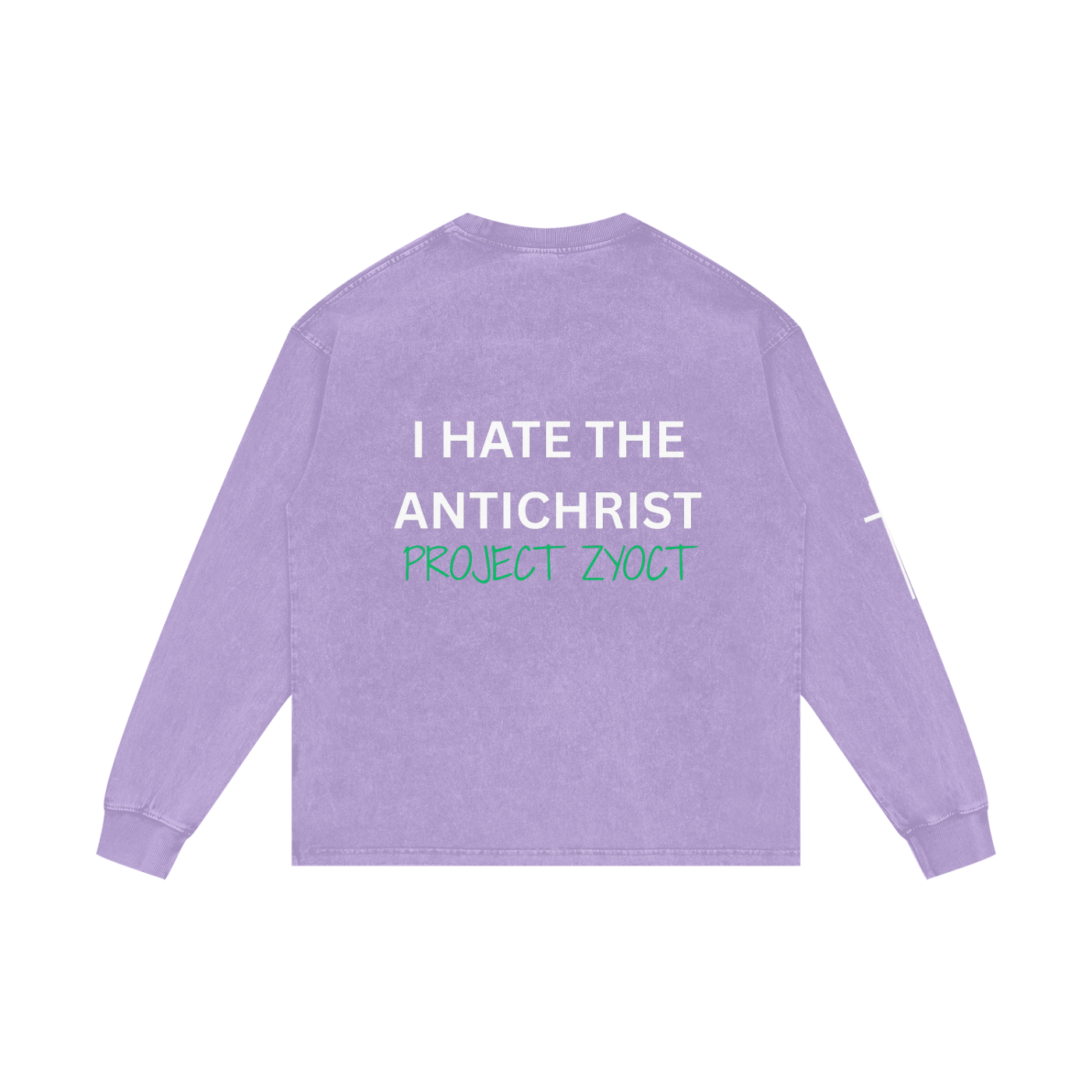 "I Hate the Antichrist" Acid Wash Long Sleeve