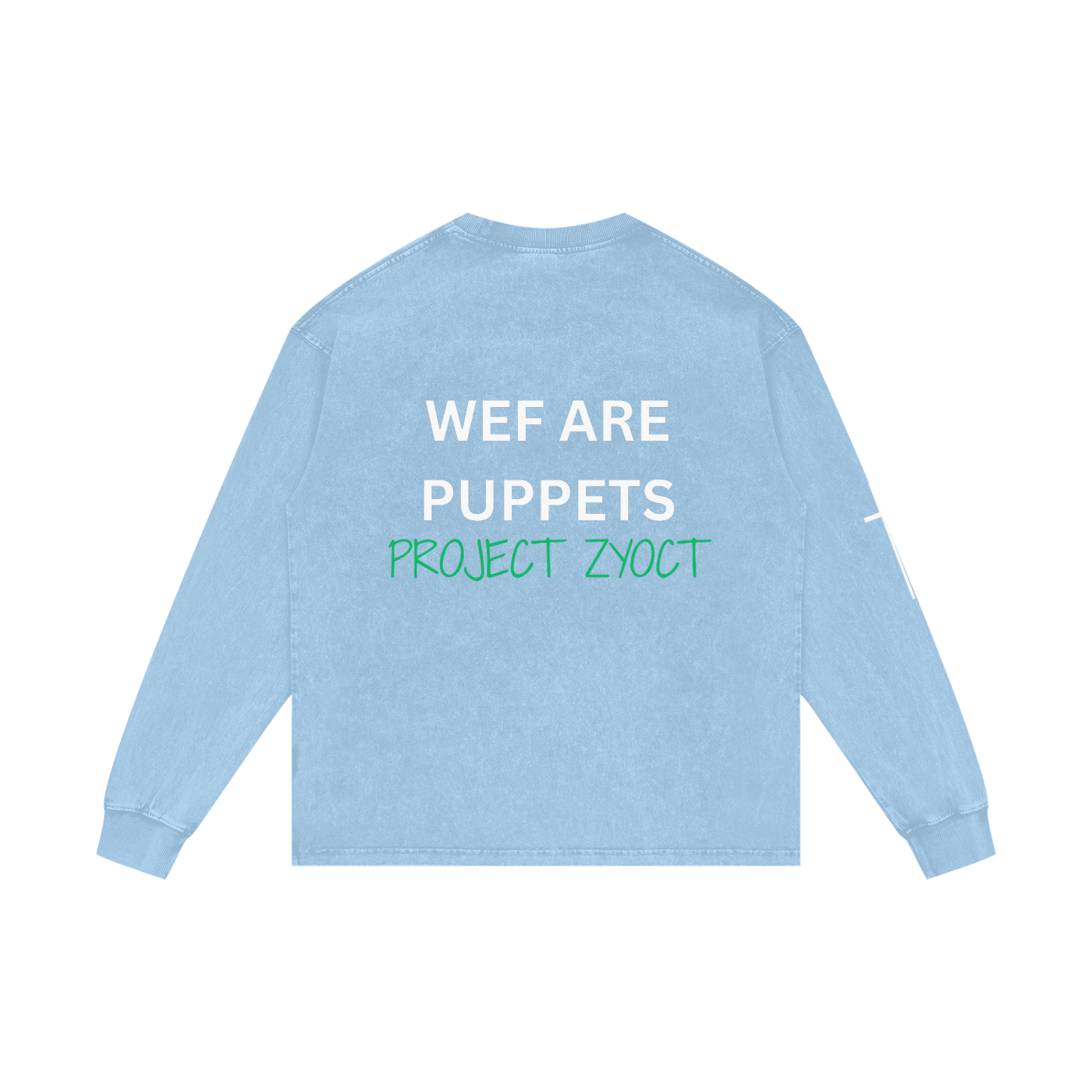 "WEF Are Puppets" Acid Wash Long Sleeve