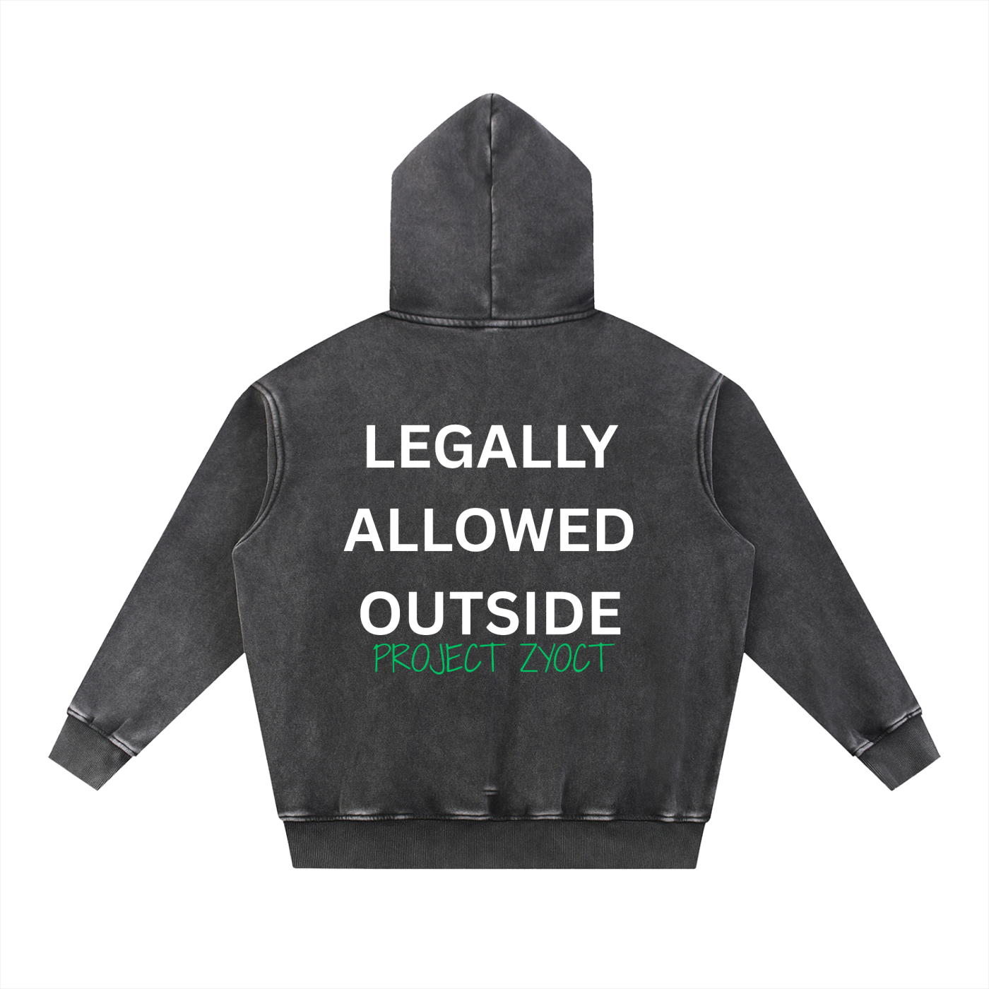 "Legally Allowed Outside" Snow Wash Oversize Hoodie