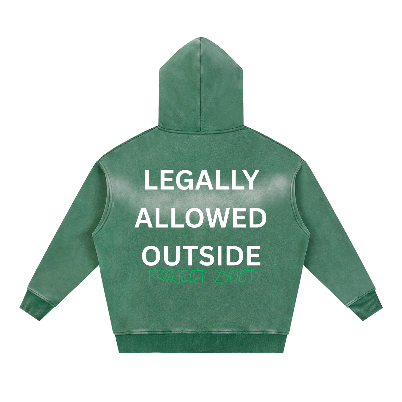 "Legally Allowed Outside" Faded Zipper Hoodie