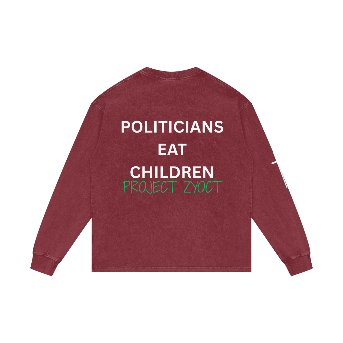 "Politicians Eat Children" Acid Wash Long Sleeve